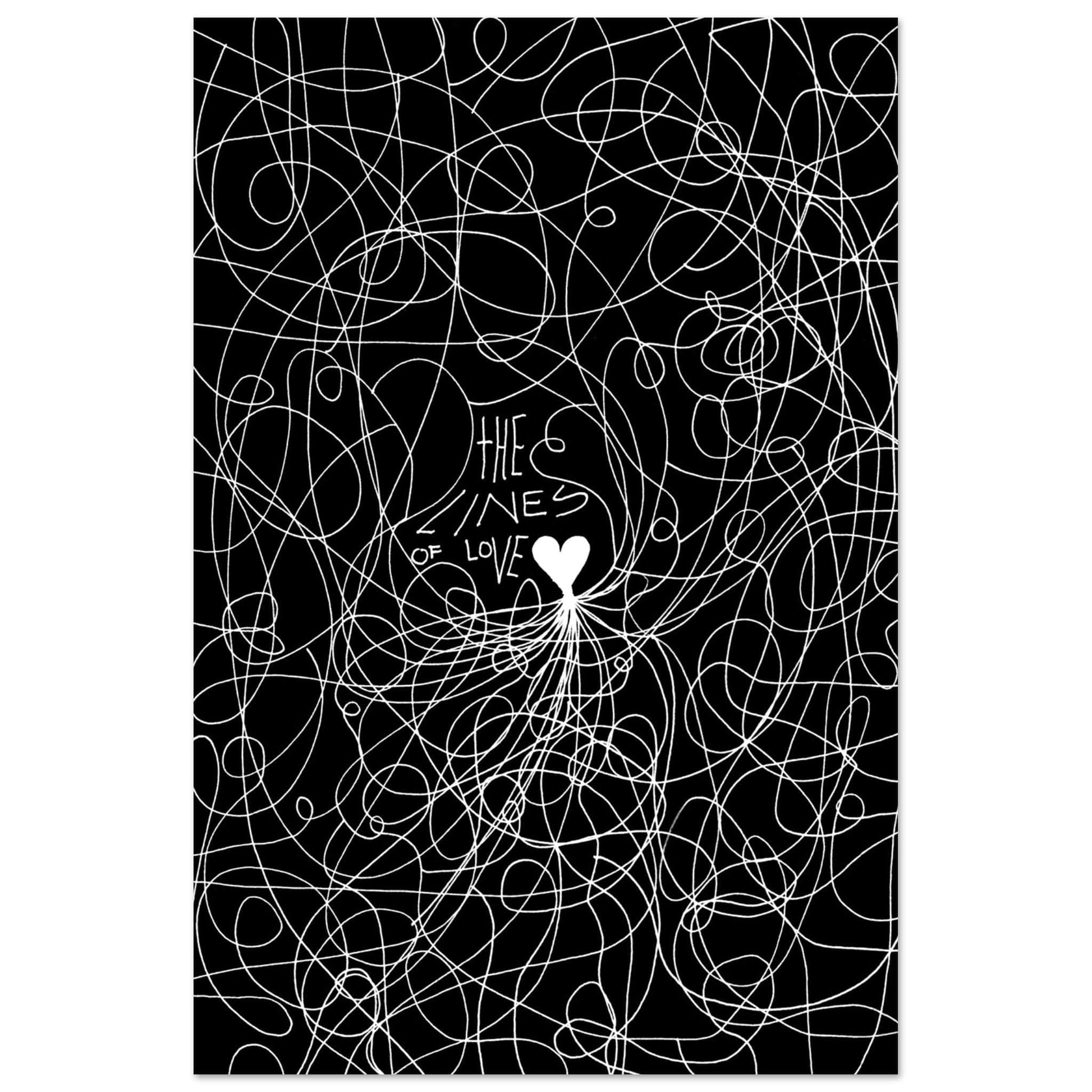 The Lines of Love - Line Art Illustration Print (Black Edition) Art Prints 60x90 cm / 24x36″ / Premium Matte Paper Poster