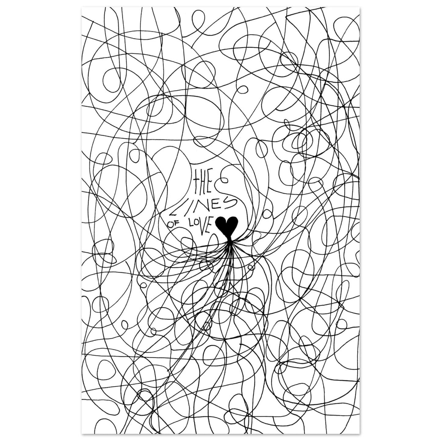 The Lines of Love - Line Art Illustration Print (White Edition) Art Prints 28x43  cm / XL (11x17″) / Premium Matte Paper Poster