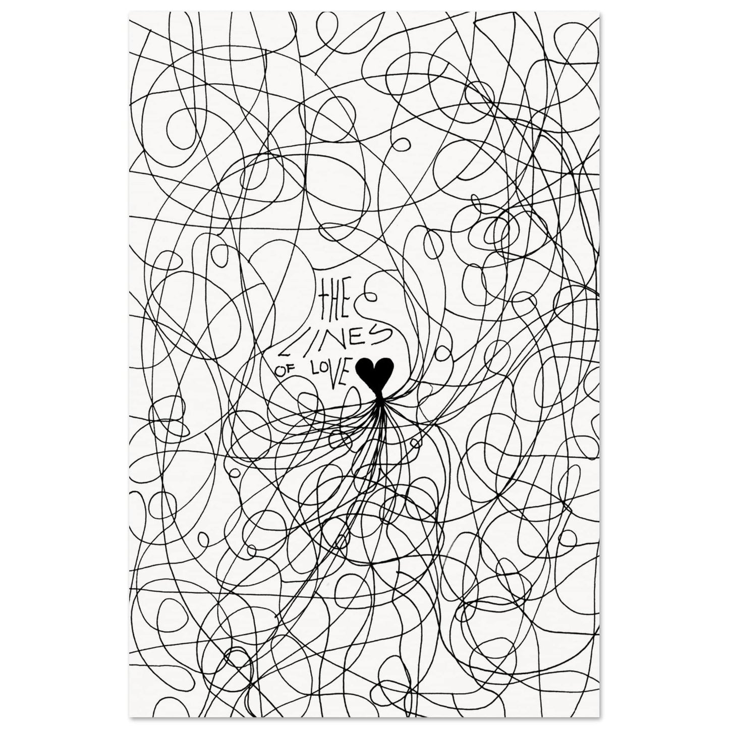 The Lines of Love - Line Art Illustration Print (White Edition) Art Prints 28x43  cm / XL (11x17″) / Premium Semi-Glossy Paper Poster