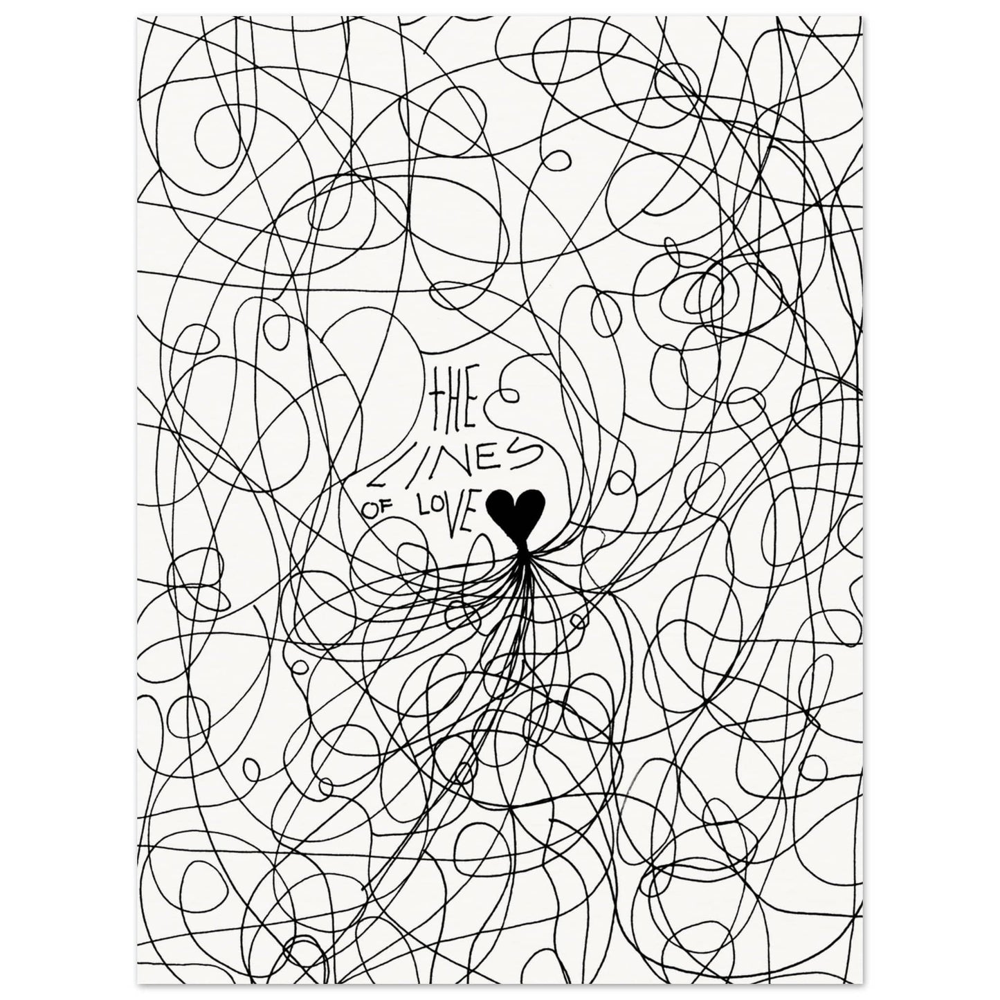 The Lines of Love - Line Art Illustration Print (White Edition) Art Prints