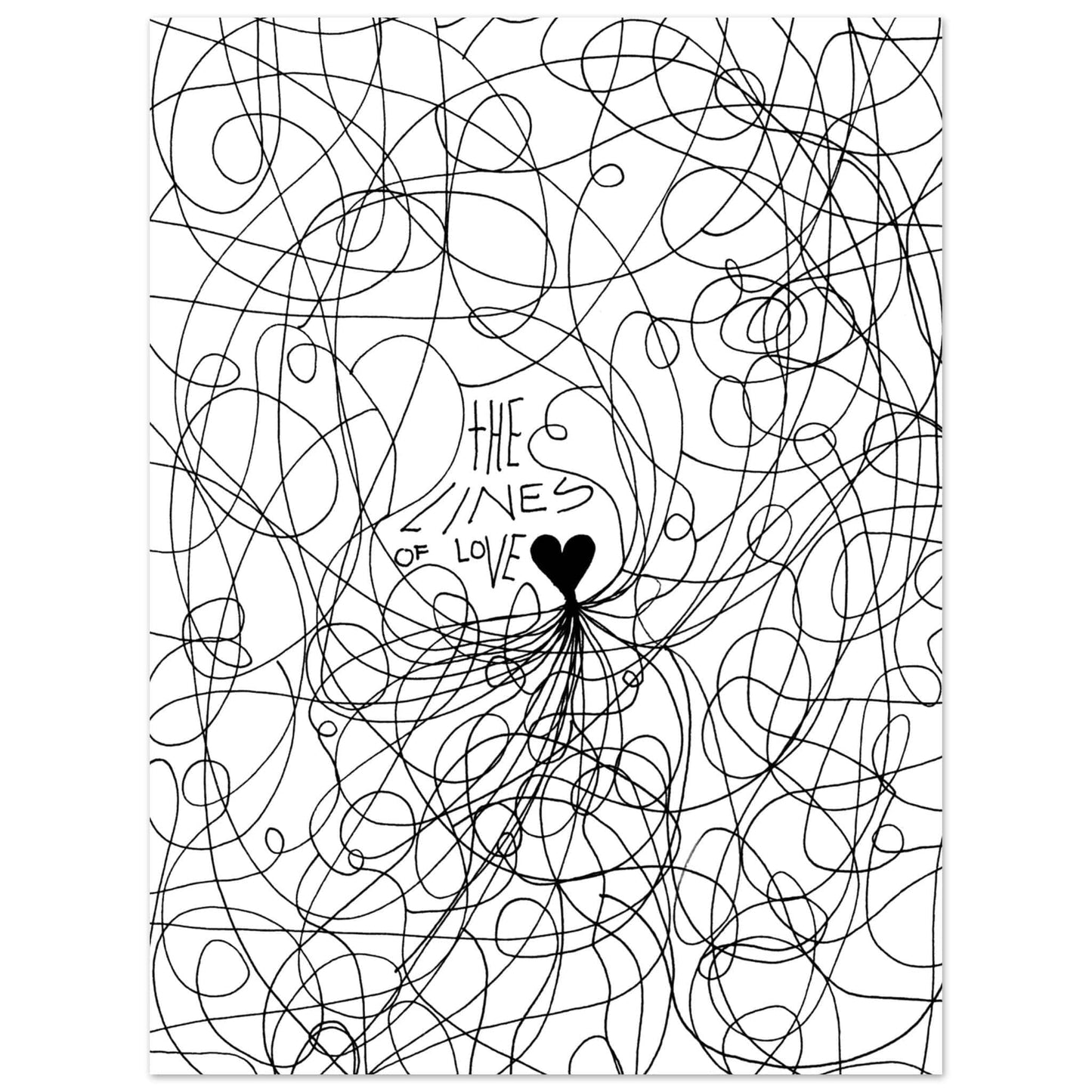 The Lines of Love - Line Art Illustration Print (White Edition) Art Prints 45x60 cm / 18x24″ / Premium Matte Paper Poster