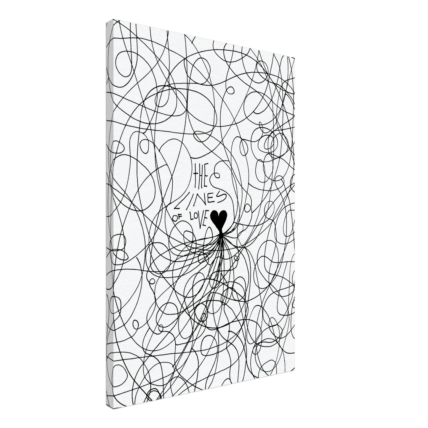 The Lines of Love - Line Art Illustration Print (White Edition) Art Prints 60x90 cm / 24x36″ / Canvas