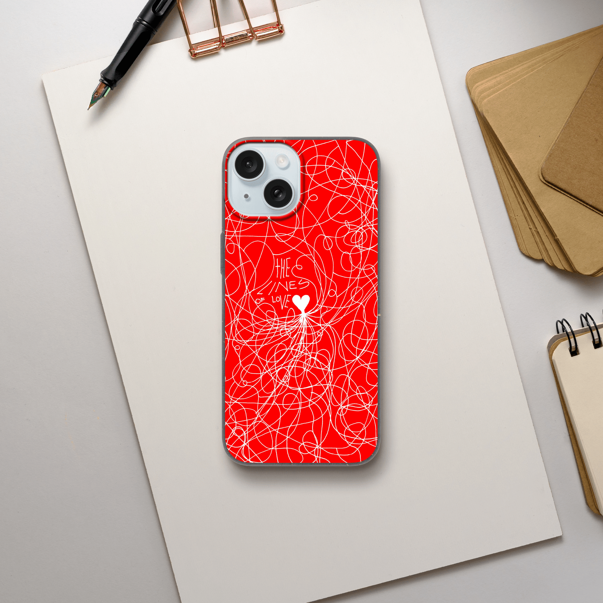 The Lines of Love (Red Edition) - Bio Phone case Phone case