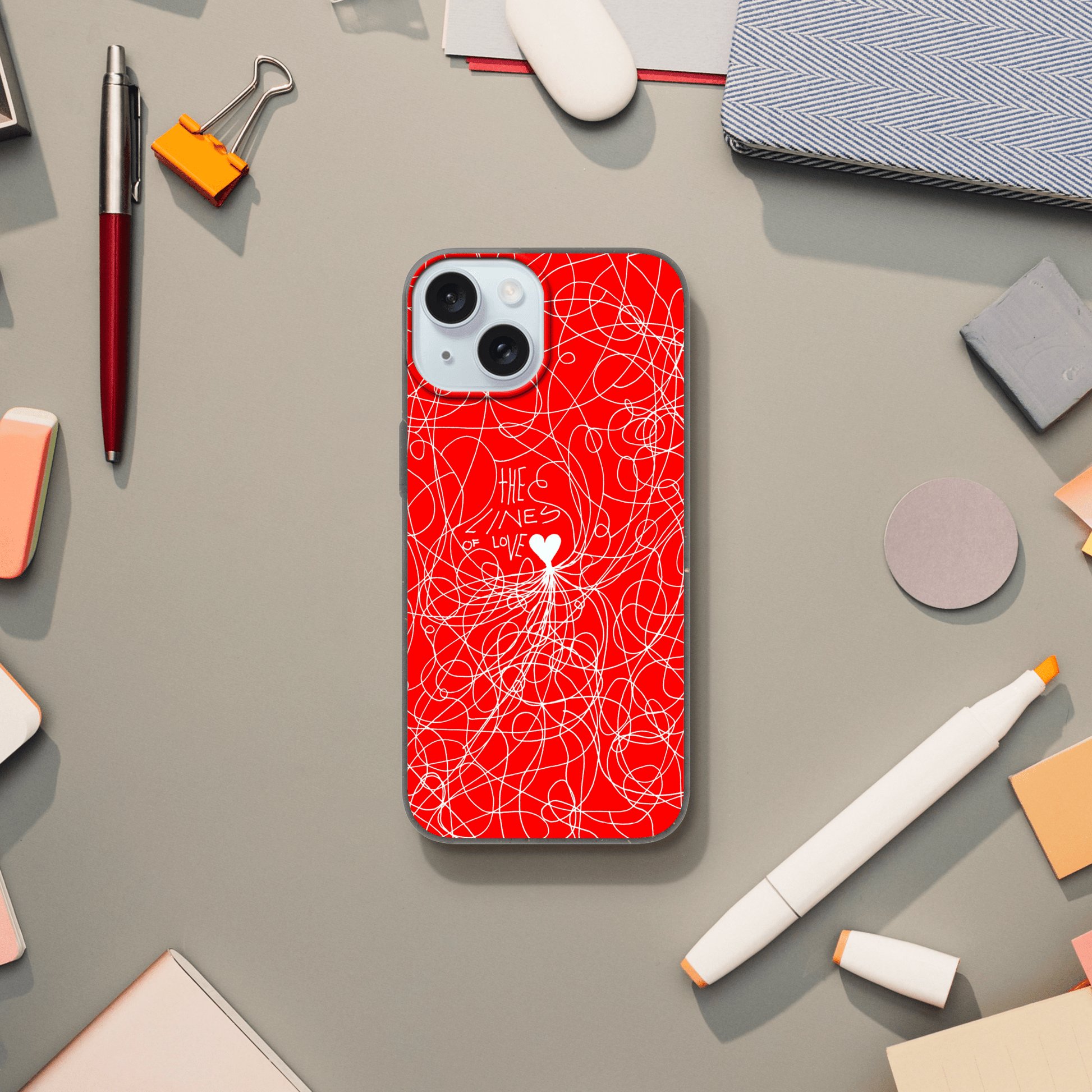 The Lines of Love (Red Edition) - Bio Phone case Phone case