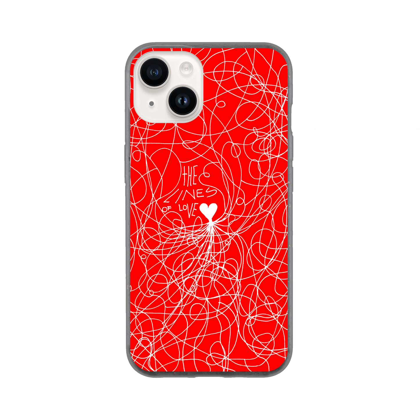 The Lines of Love (Red Edition) - Bio Phone case Phone case iPhone 14