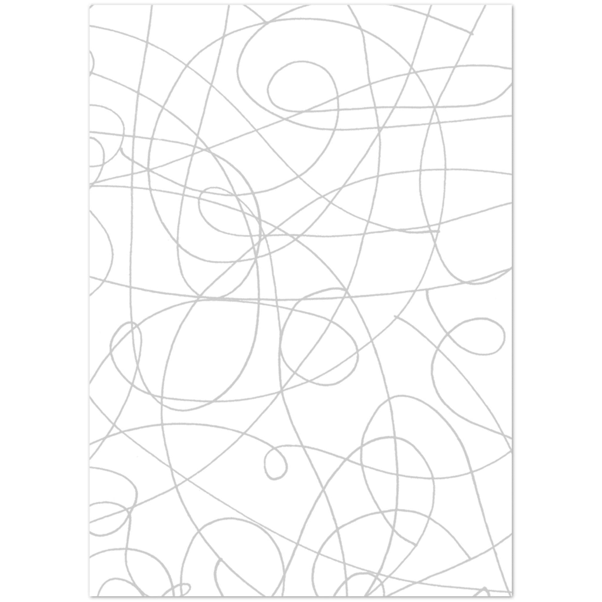 The Lines of Love (White) - Pack of 10 Greeting Cards with Envelopes Print Material