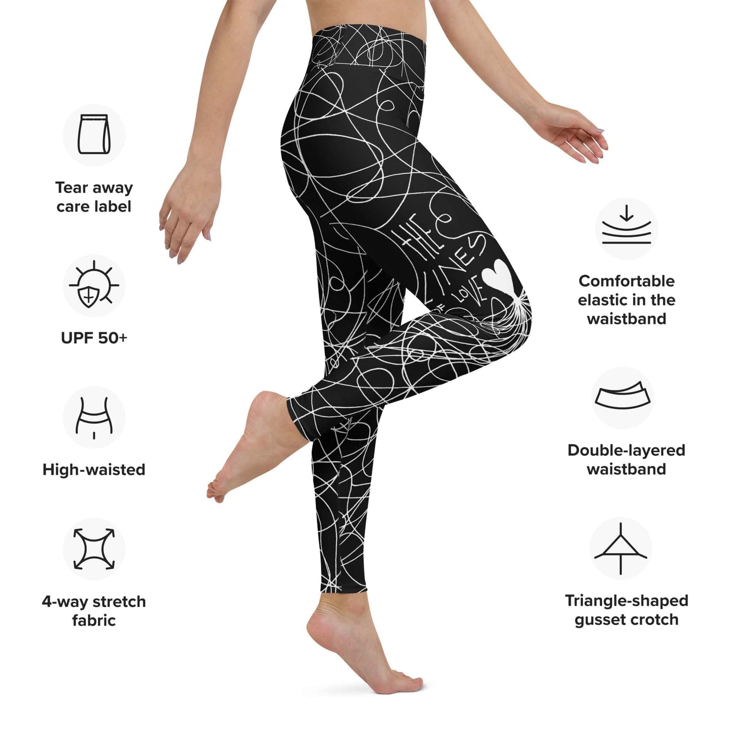 The Lines of Love - Yoga Leggings Yoga Leggings