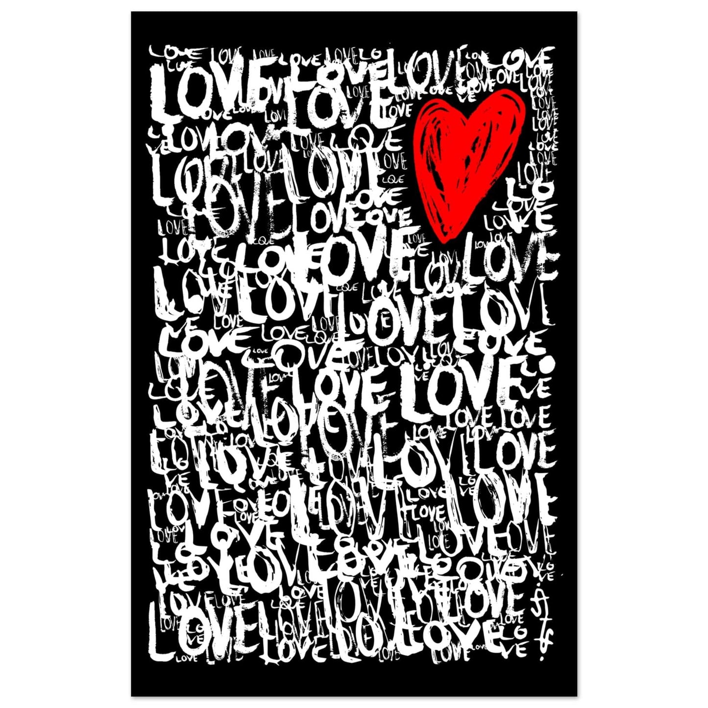 The Love - Abstract Typography Print (Black Edition) Art Prints 28x43  cm / XL (11x17″) / Premium Matte Paper Poster