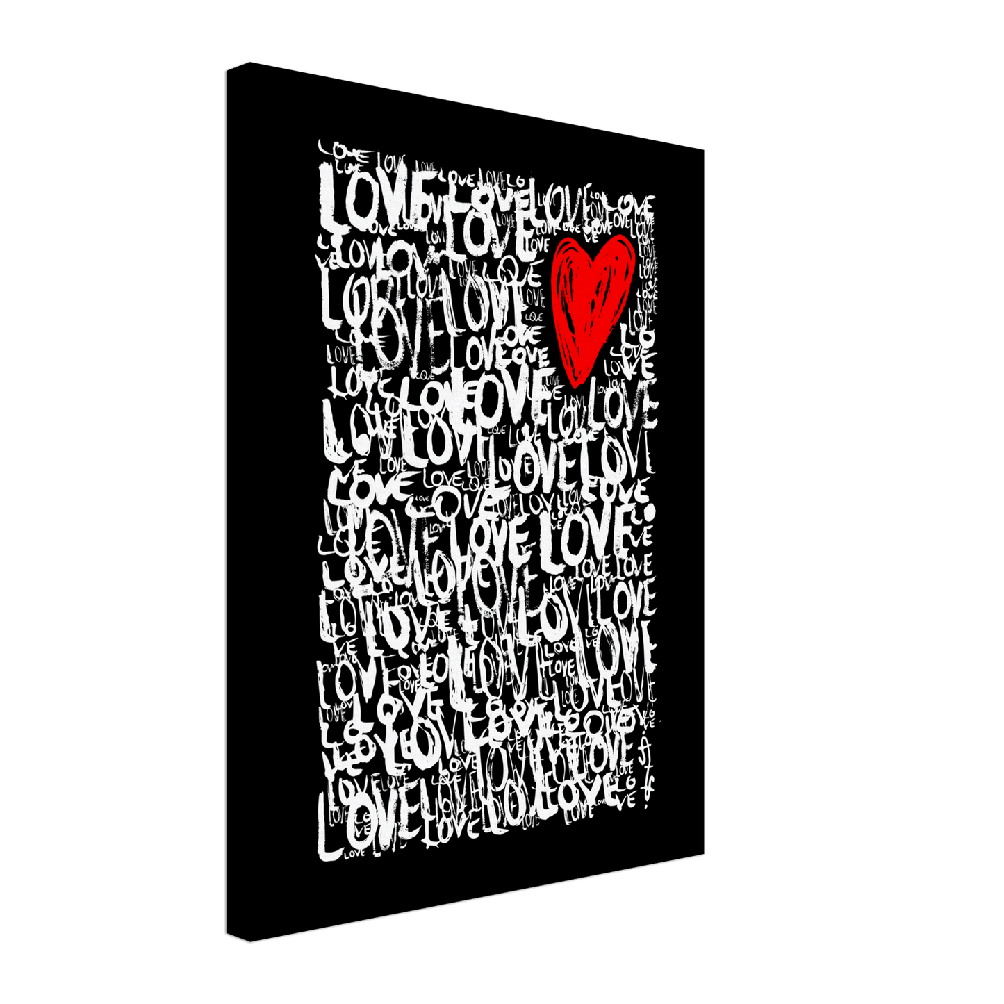 The Love - Abstract Typography Print (Black Edition) Art Prints 45x60 cm / 18x24″ / Canvas