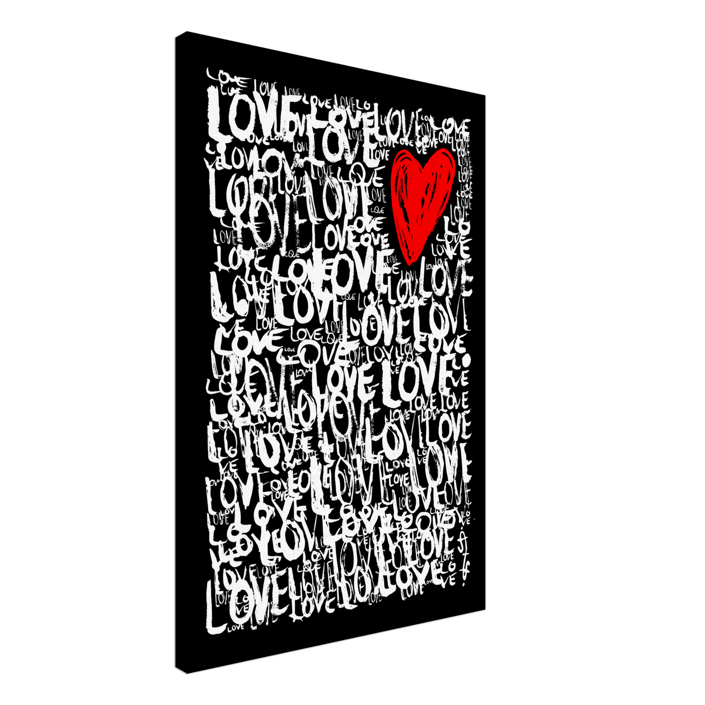 The Love - Abstract Typography Print (Black Edition) Art Prints 60x90 cm / 24x36″ / Canvas