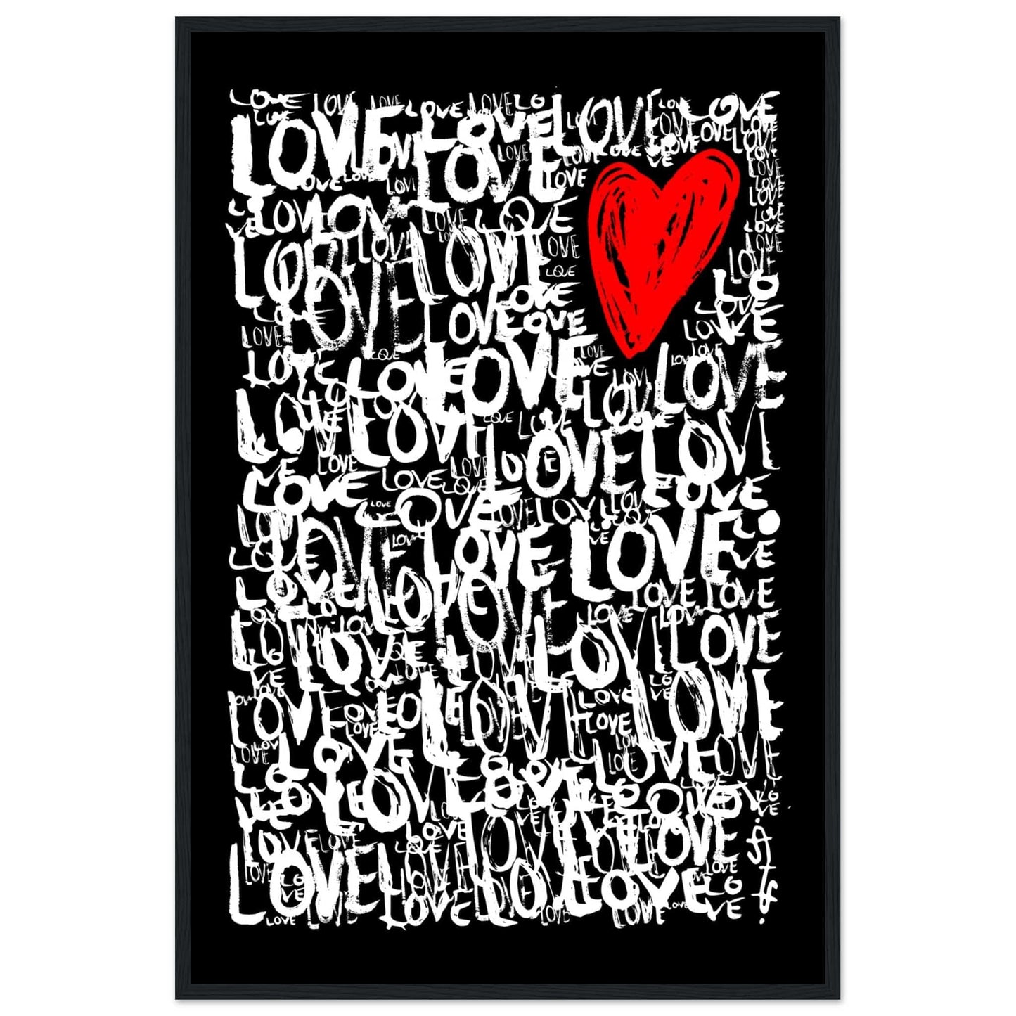 The Love - Abstract Typography Print (Black Edition) Art Prints 60x90 cm / 24x36″ / Premium Matte Paper Poster