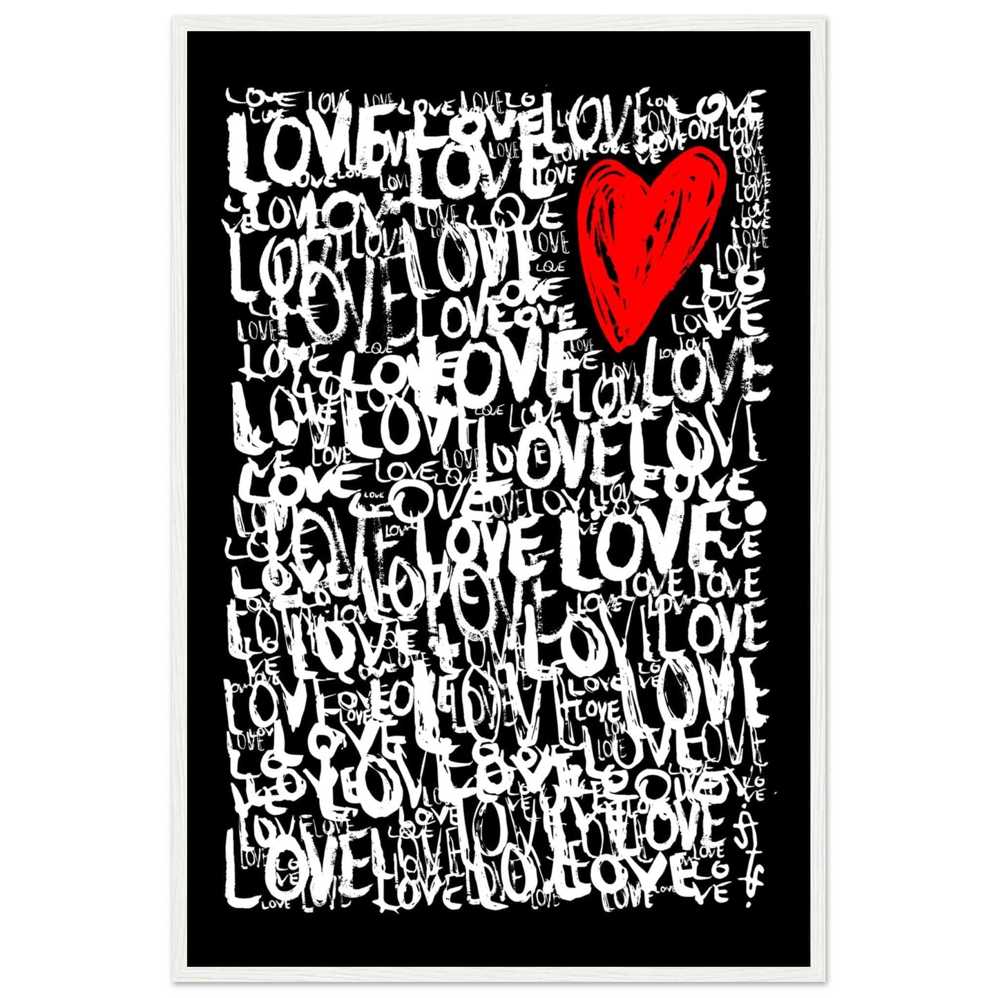 The Love - Abstract Typography Print (Black Edition) Art Prints 60x90 cm / 24x36″ / Premium Semi-Glossy Paper Poster