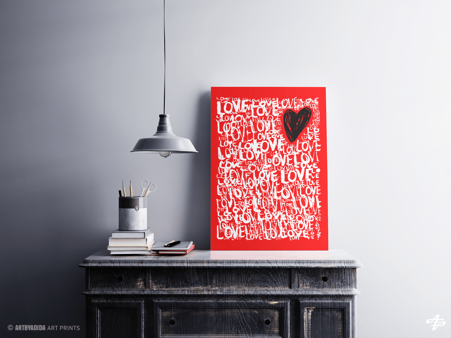 The Love - Abstract Typography Print (Red Edition) Art Prints