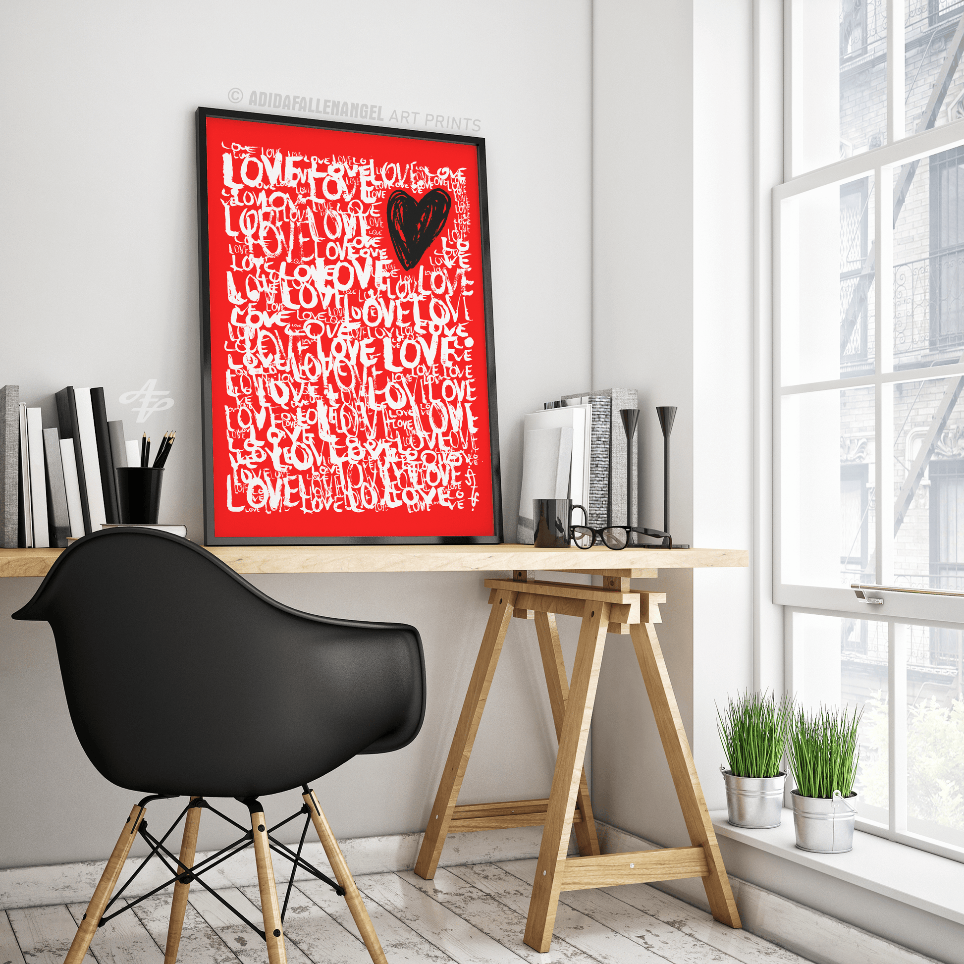 The Love - Abstract Typography Print (Red Edition) Art Prints