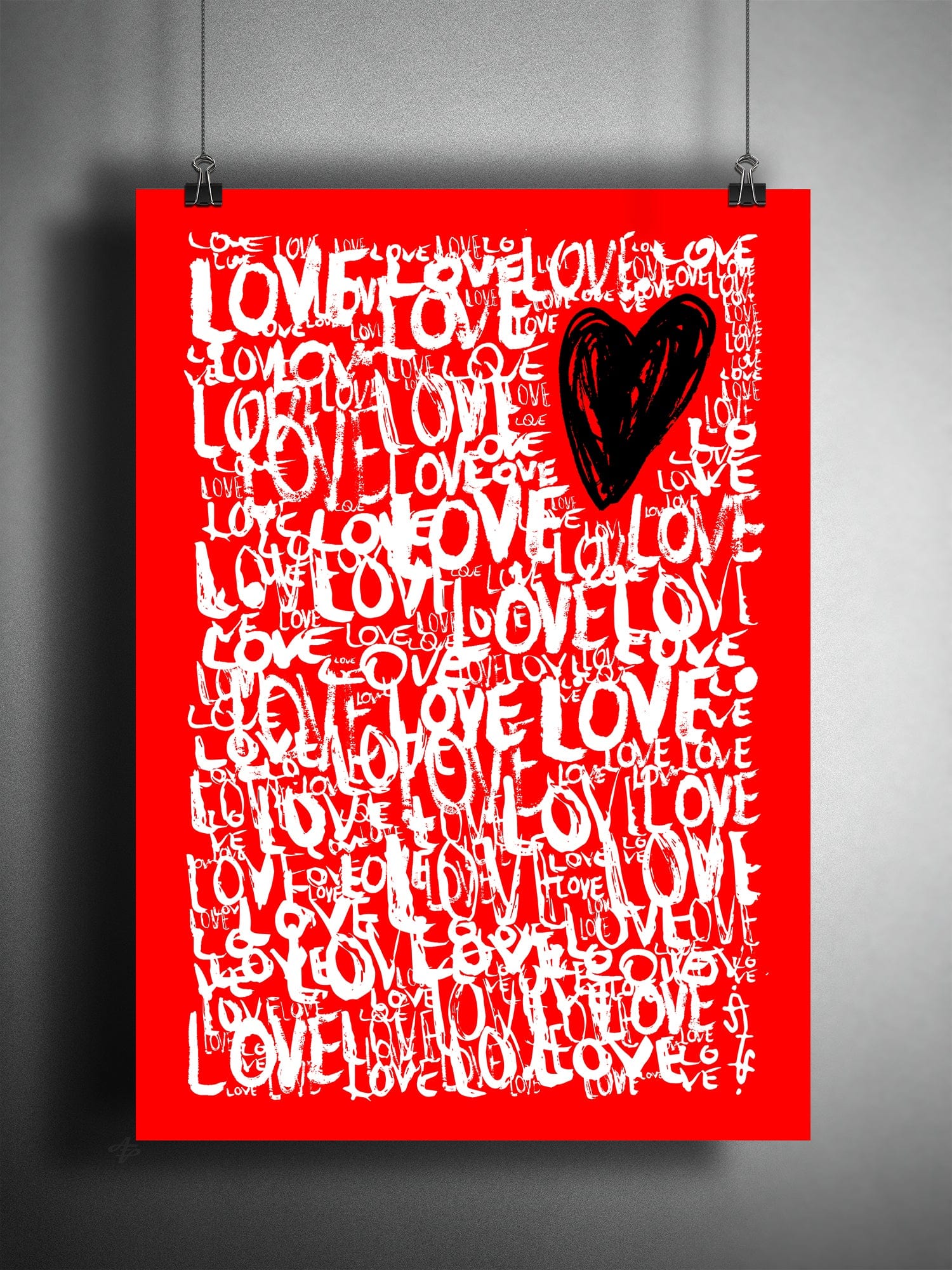 The Love - Abstract Typography Print (Red Edition) Art Prints