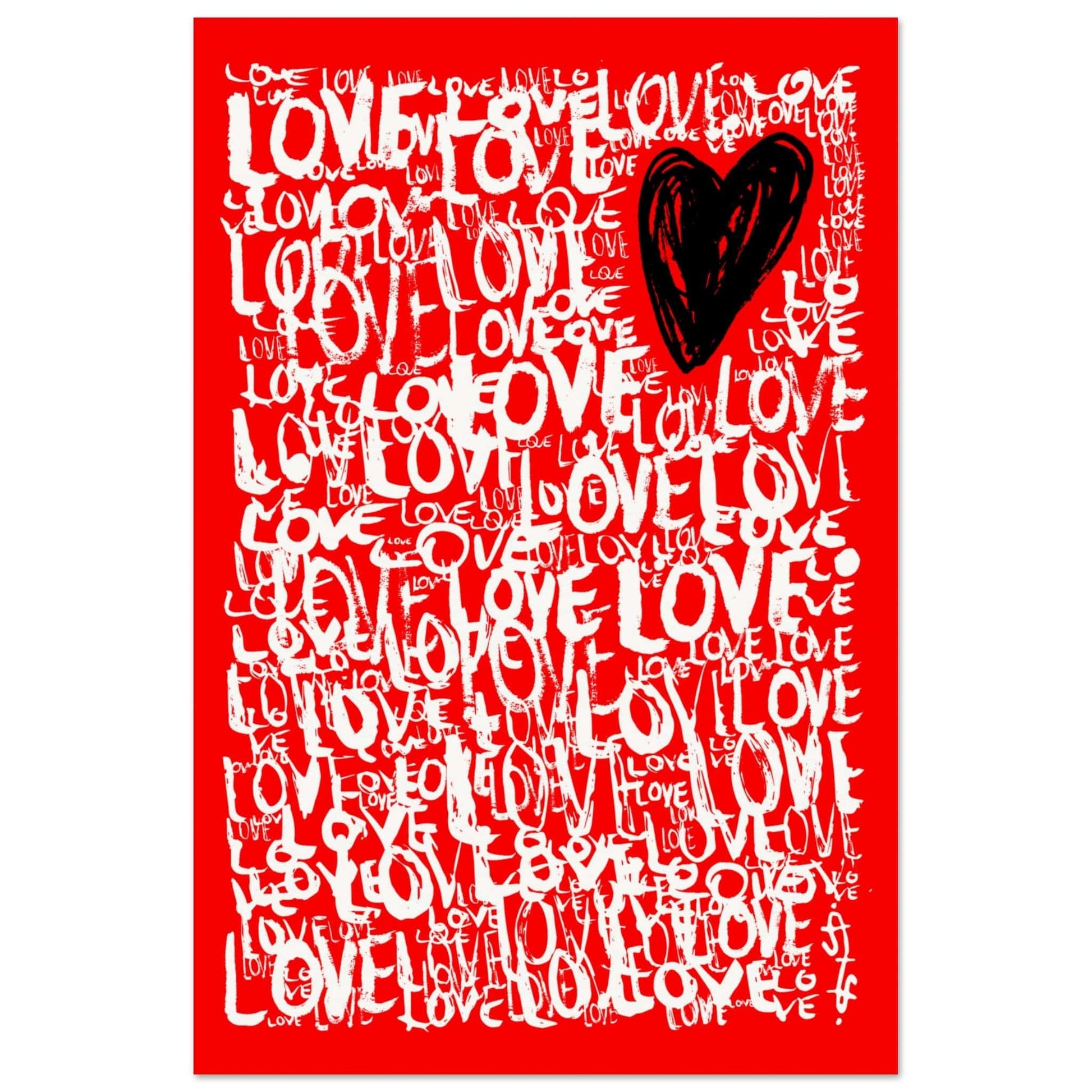 The Love - Abstract Typography Print (Red Edition) Art Prints