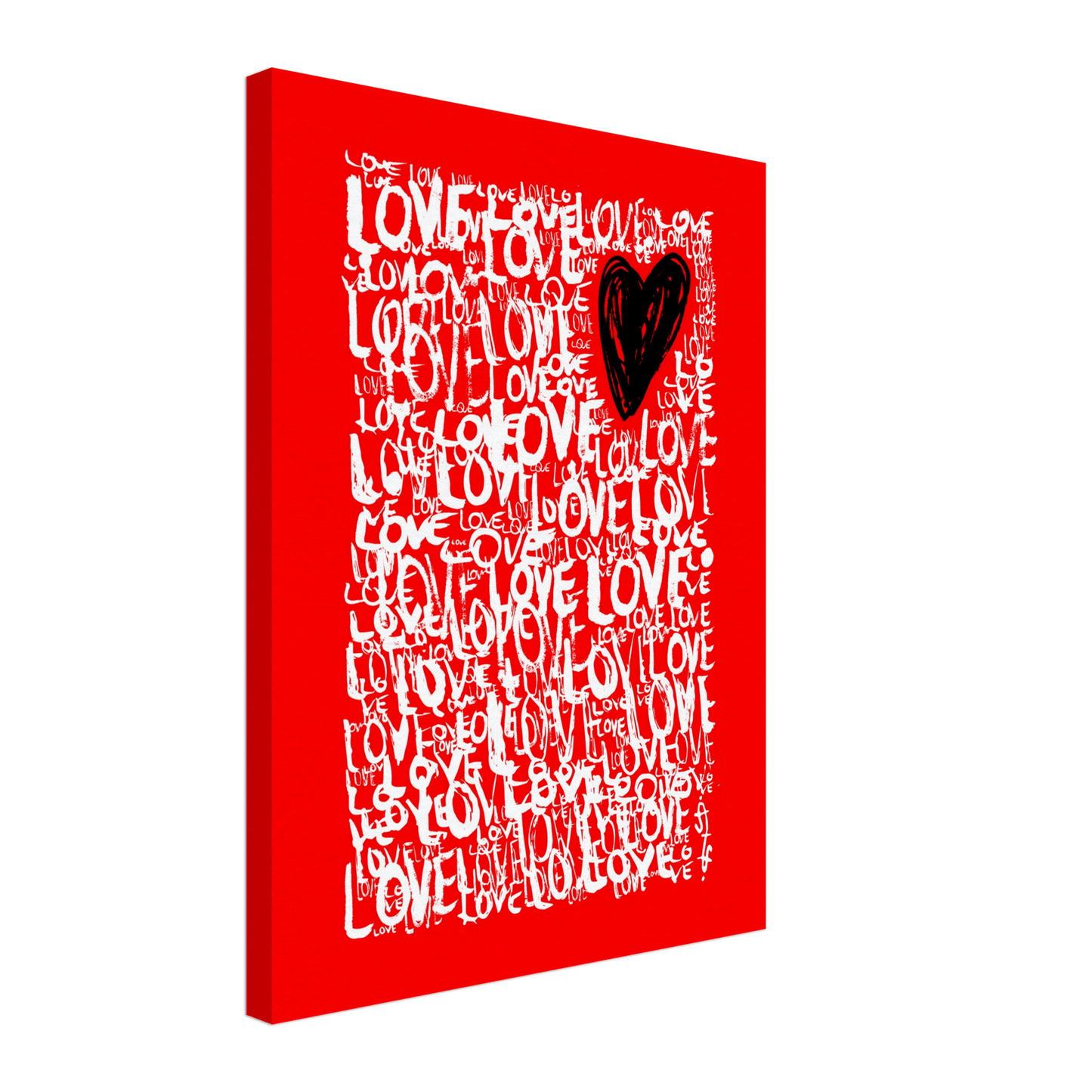 The Love - Abstract Typography Print (Red Edition) Art Prints 45x60 cm / 18x24″ / Canvas