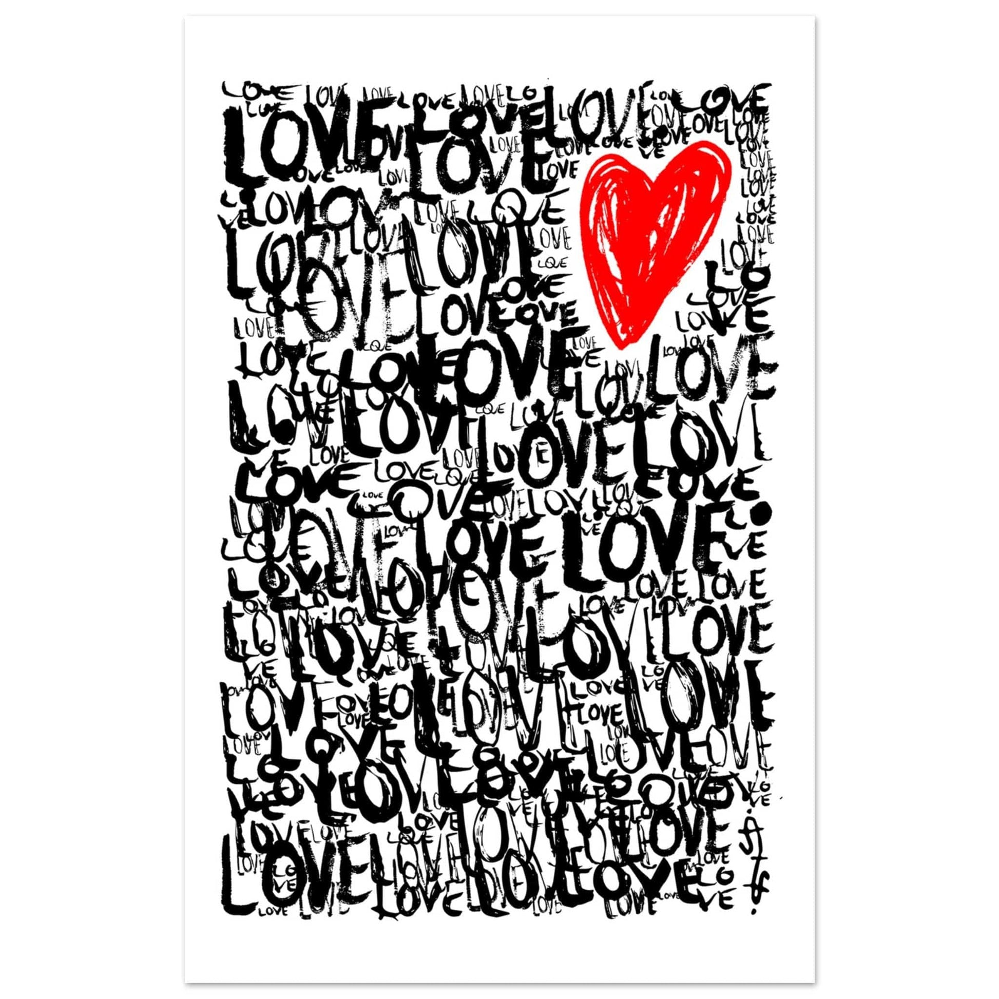 The Love - Abstract Typography Print (White Edition) Art Prints 28x43  cm / XL (11x17″) / Premium Semi-Glossy Paper Poster