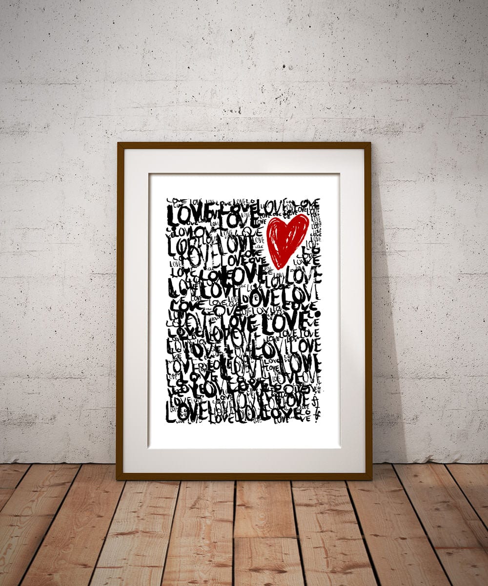 The Love - Abstract Typography Print (White Edition) Art Prints