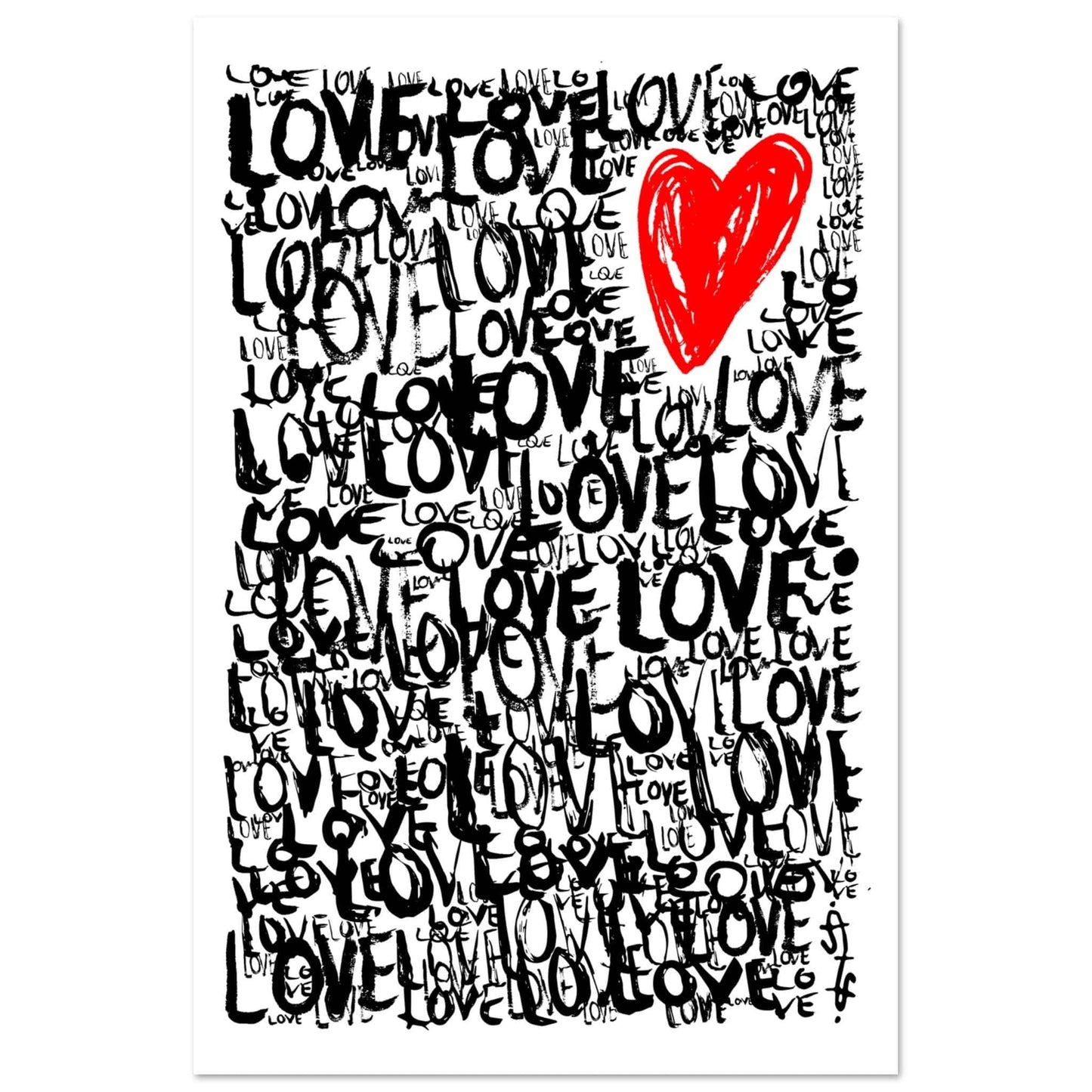 The Love - Abstract Typography Print (White Edition) Art Prints 60x90 cm / 24x36″ / Premium Semi-Glossy Paper Poster