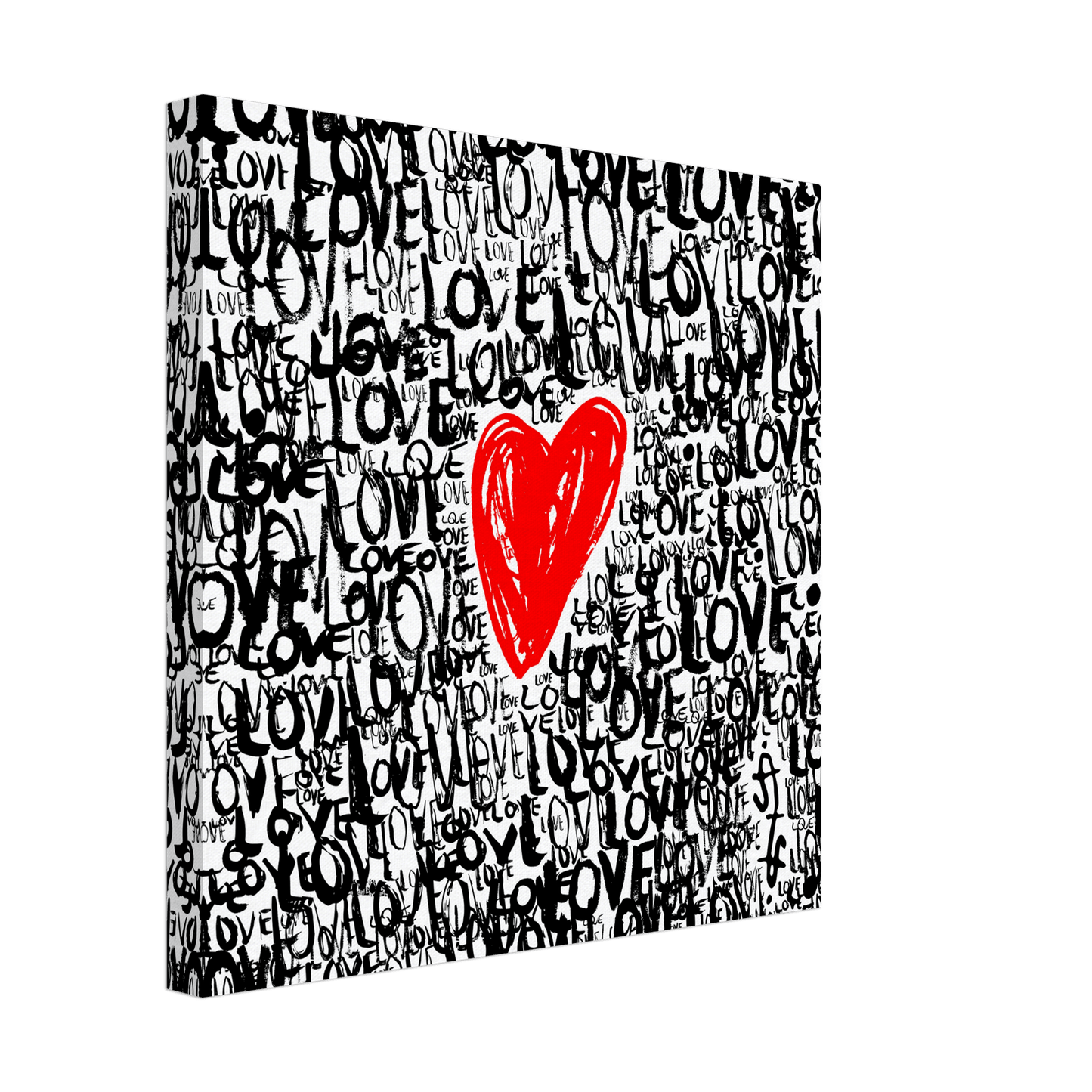 The Love Central - Abstract Typography Print (Square Edition) Art Prints 40x40 cm / 16x16″ / Canvas