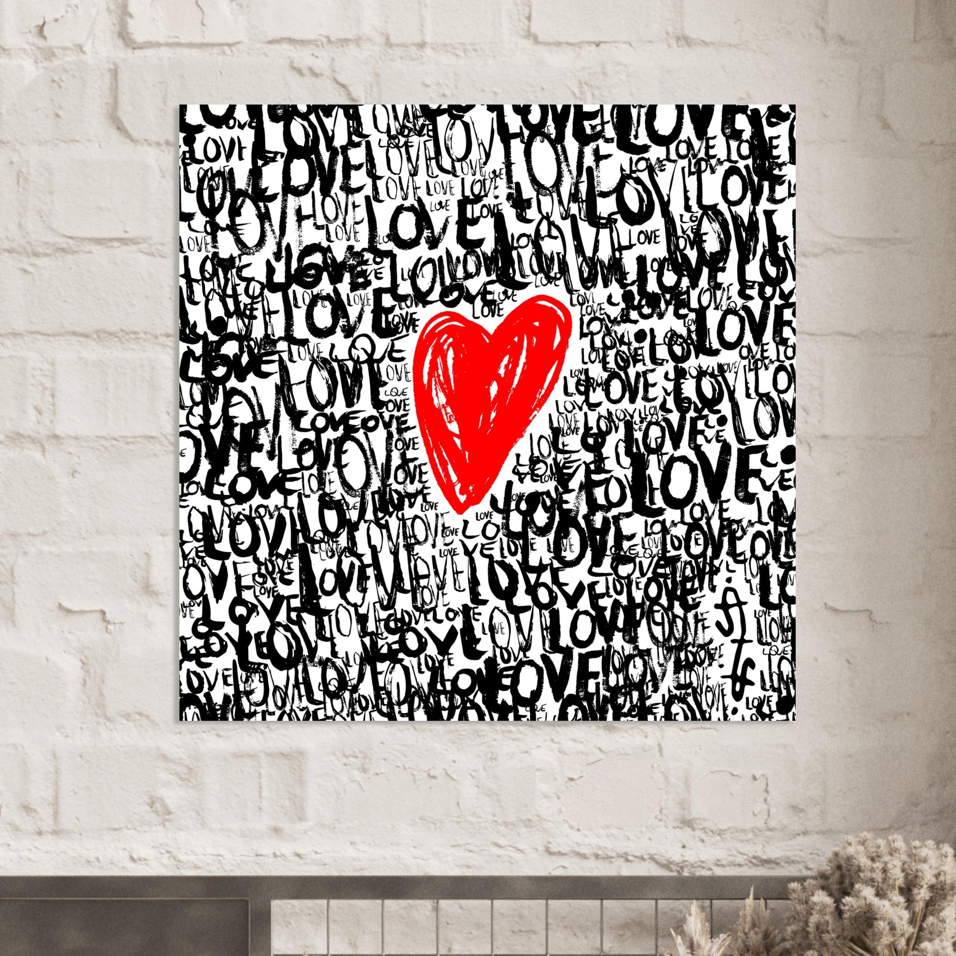 The Love Central - Abstract Typography Print (Square Edition) Art Prints