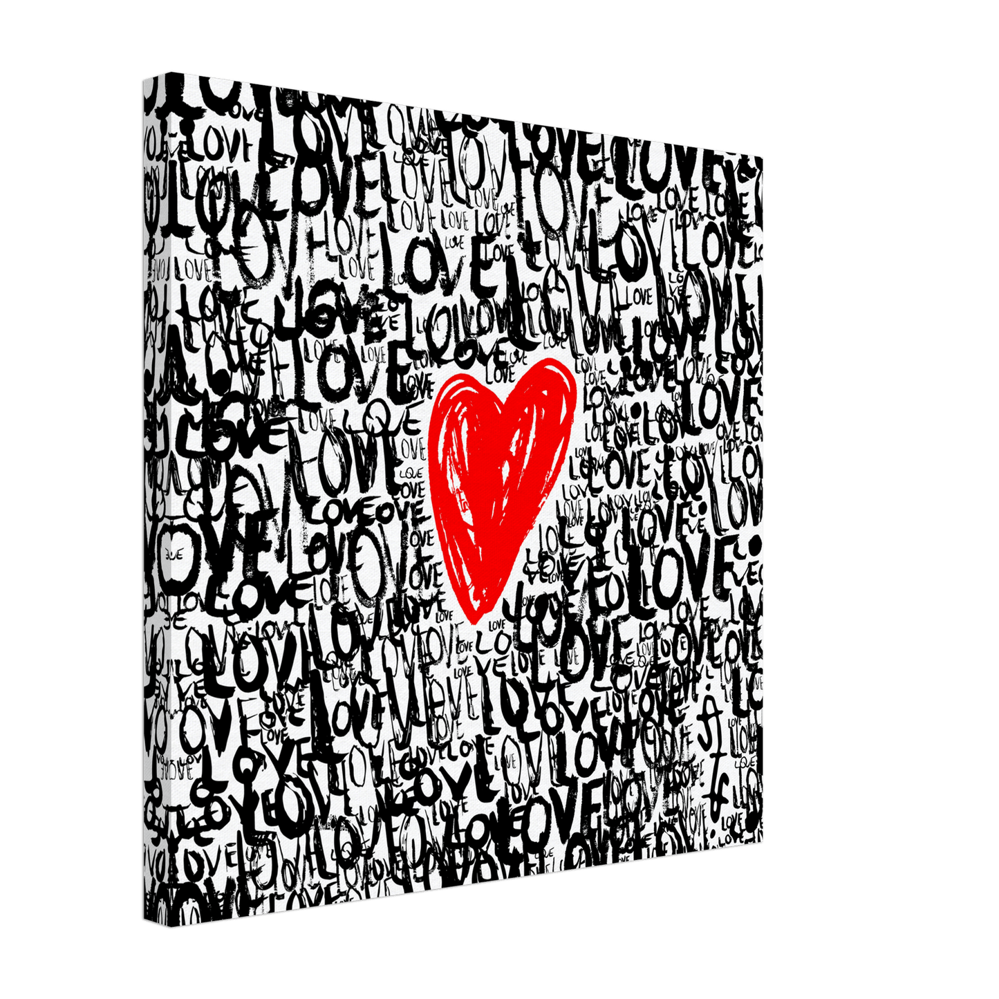 The Love Central - Abstract Typography Print (Square Edition) Art Prints 50x50 cm / 20x20″ / Canvas