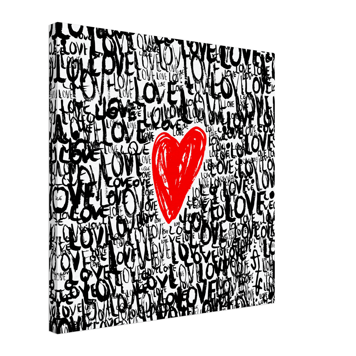 The Love Central - Abstract Typography Print (Square Edition) Art Prints 60x60 cm / 24x24″ / Canvas