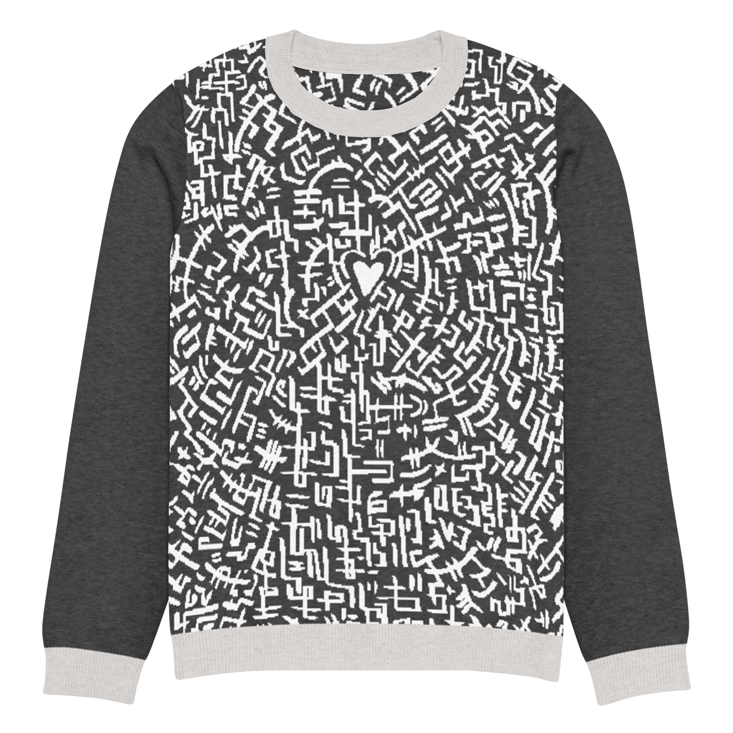 The Love Maze - Knitted crew neck sweater apparel L
