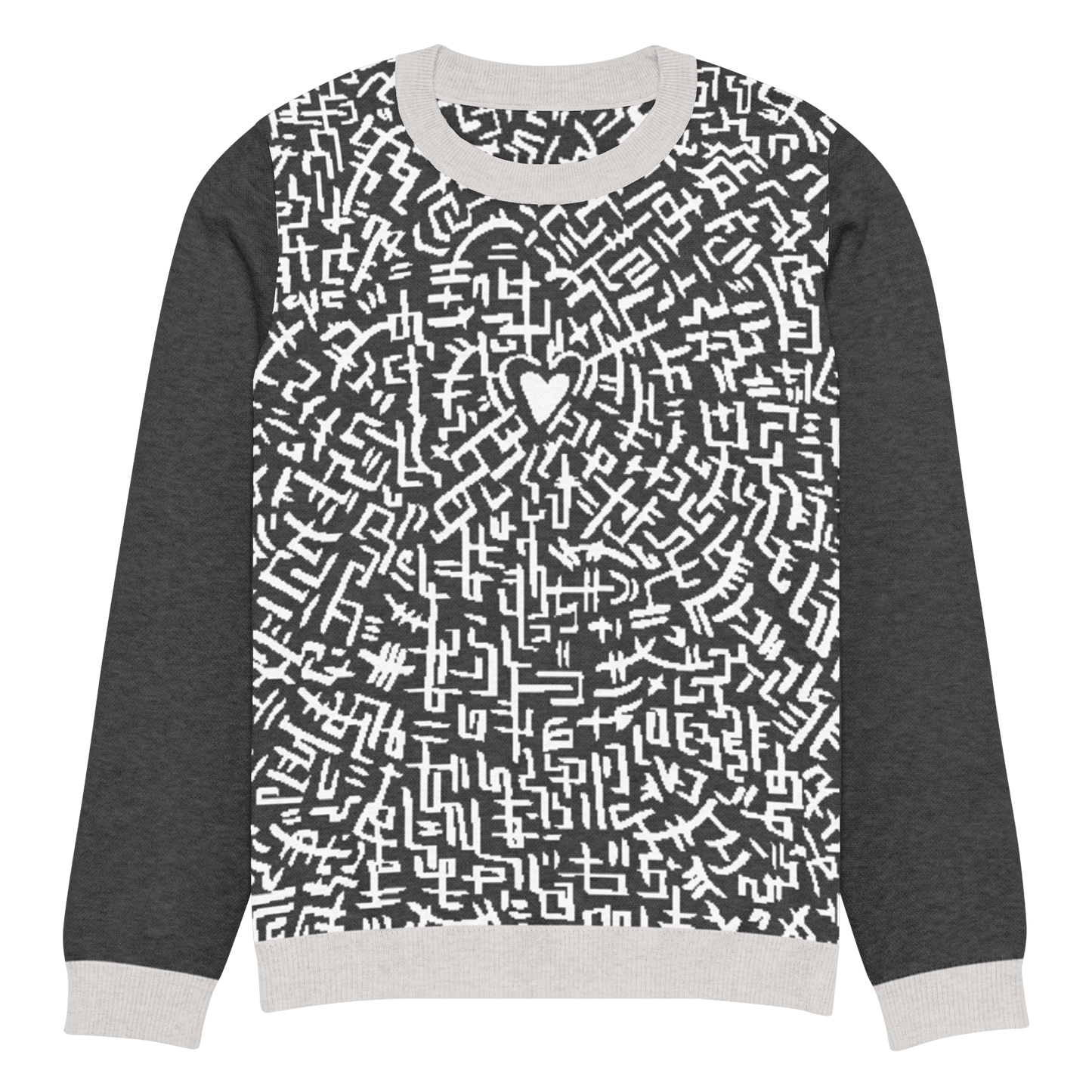 The Love Maze - Knitted crew neck sweater apparel M