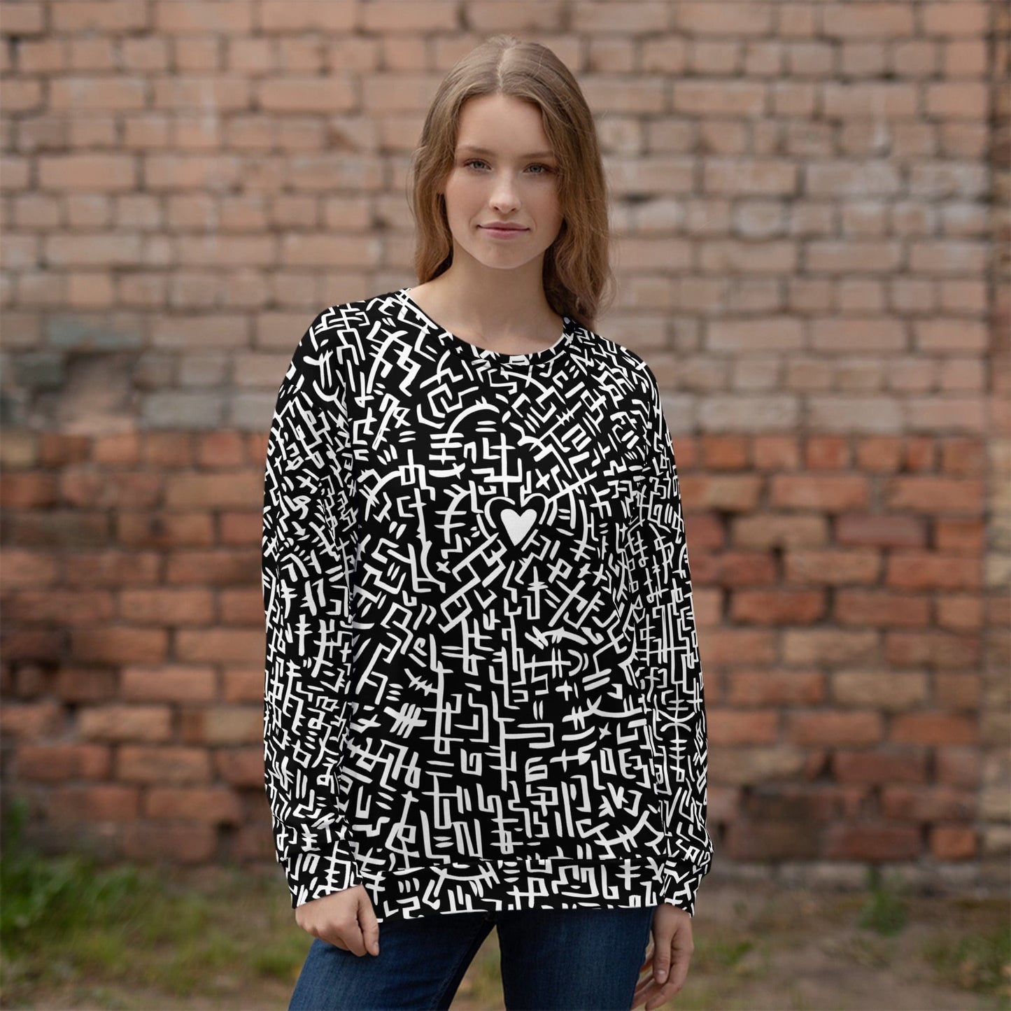 The Love Maze - Unisex all-over print Sweatshirt (Black Edition) apparel