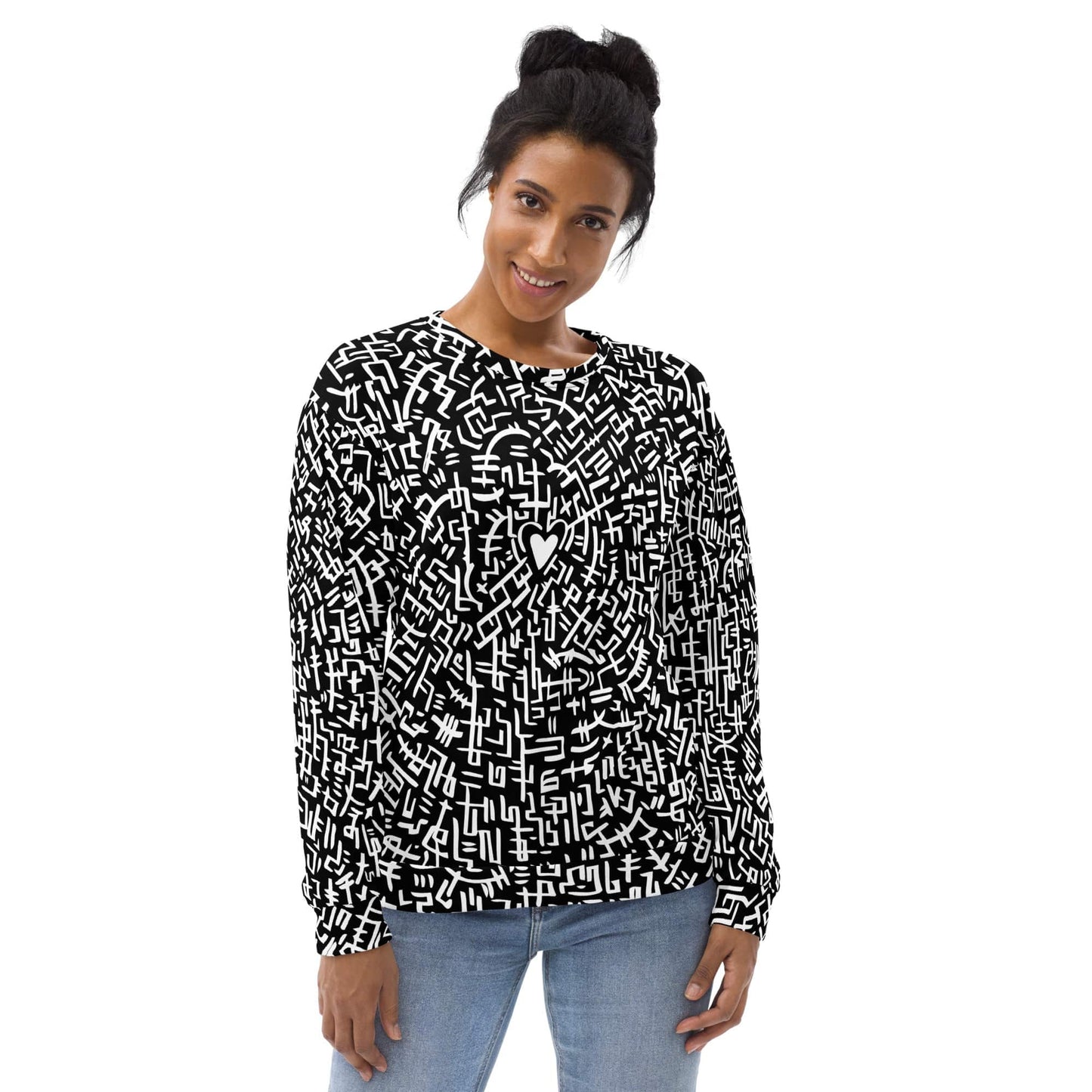 The Love Maze - Unisex all-over print Sweatshirt (Black Edition) apparel