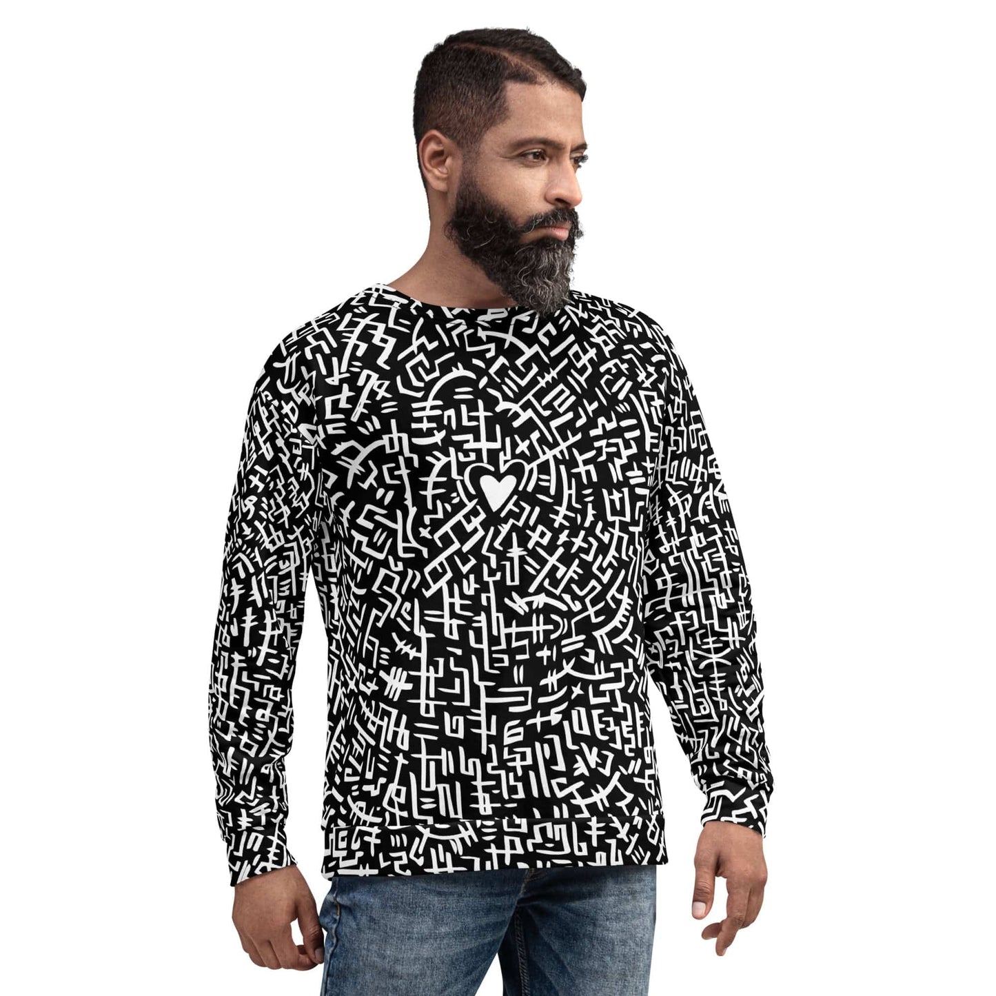 The Love Maze - Unisex all-over print Sweatshirt (Black Edition) apparel