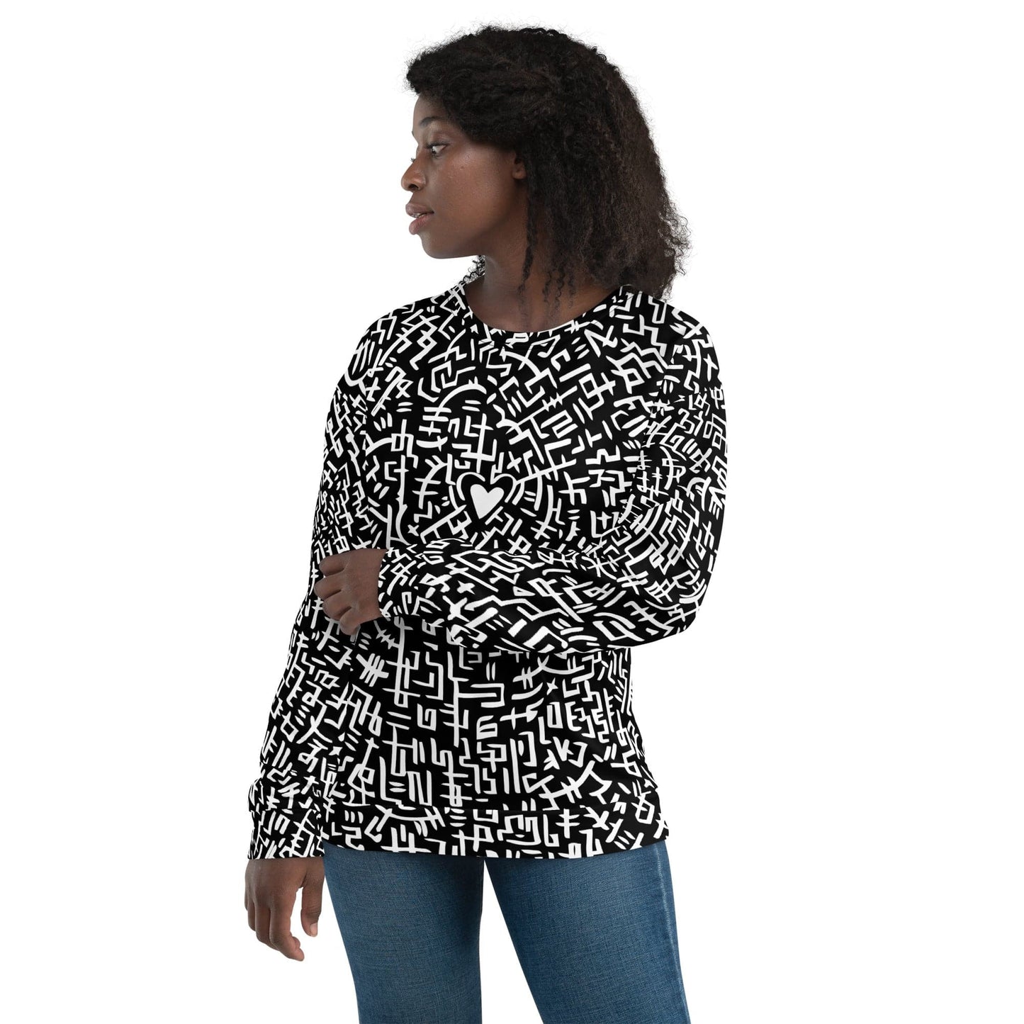 The Love Maze - Unisex all-over print Sweatshirt (Black Edition) apparel