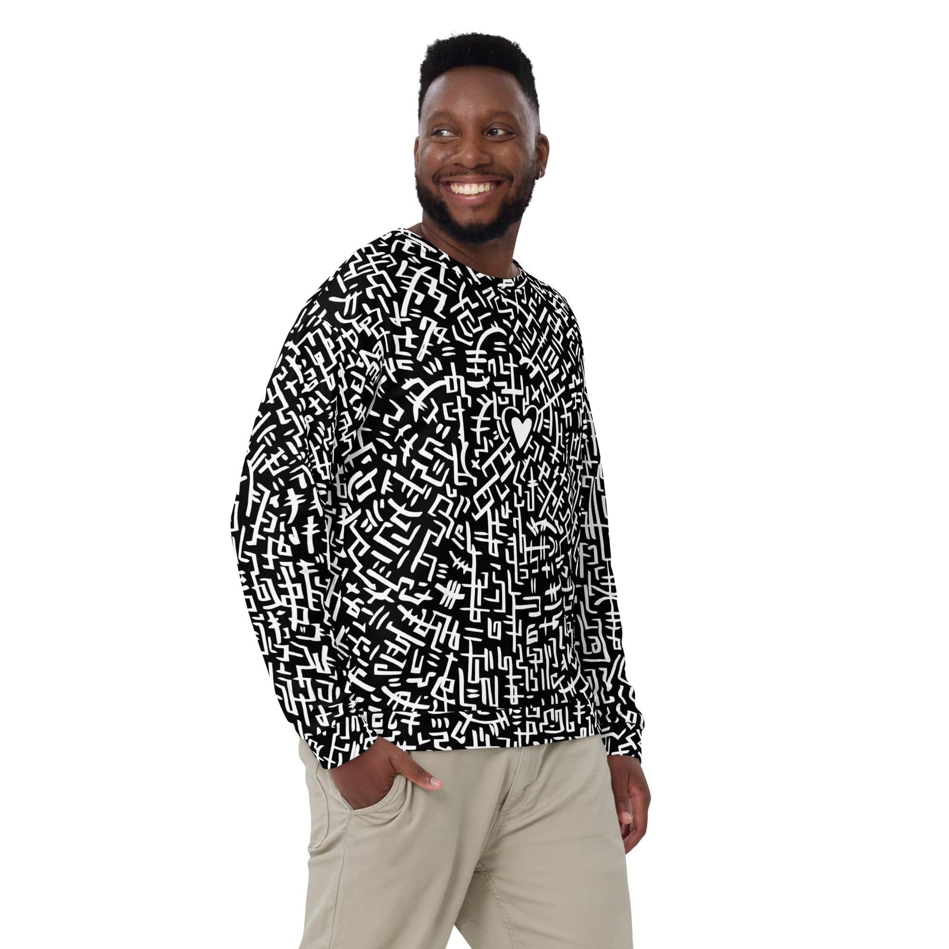 The Love Maze - Unisex all-over print Sweatshirt (Black Edition) apparel