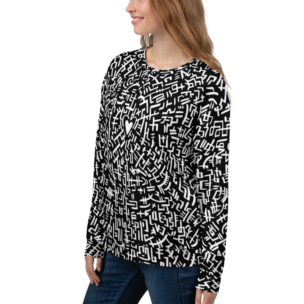 The Love Maze - Unisex all-over print Sweatshirt (Black Edition) apparel