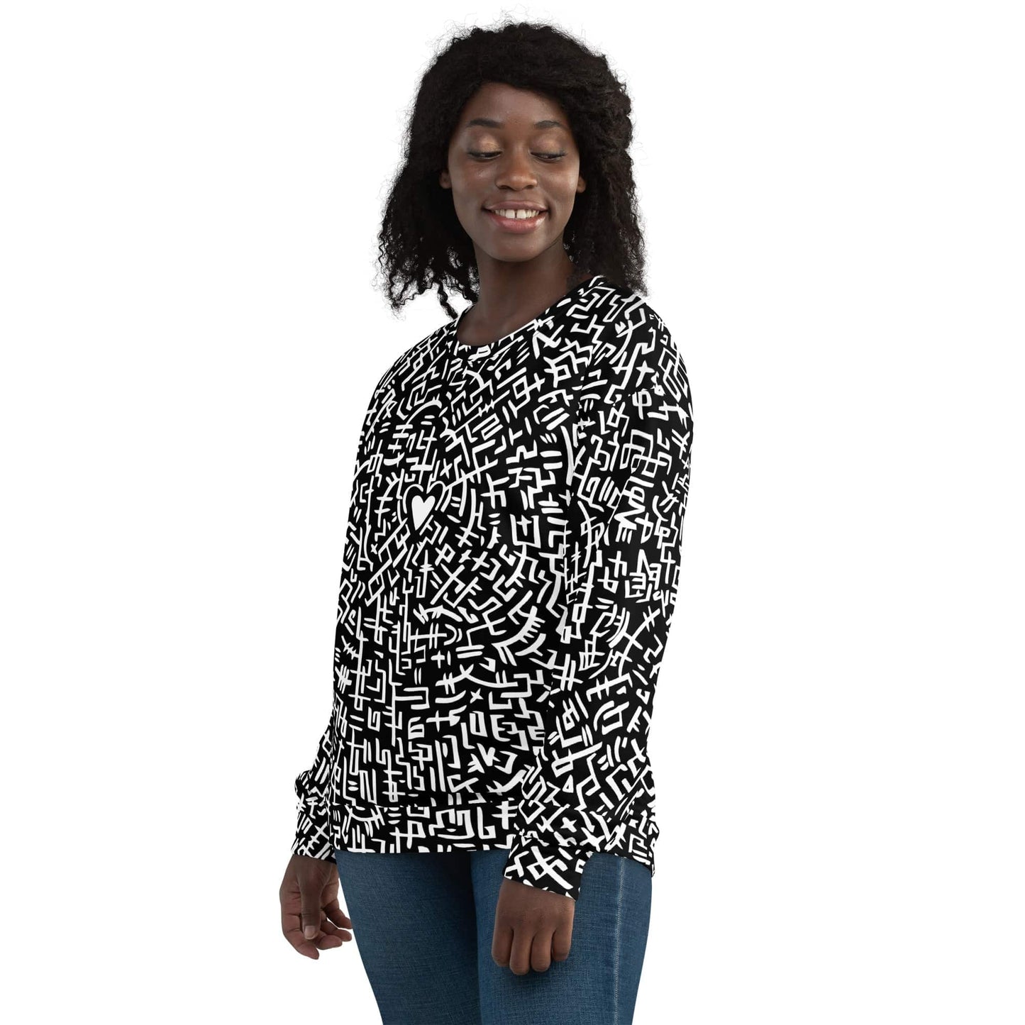 The Love Maze - Unisex all-over print Sweatshirt (Black Edition) apparel