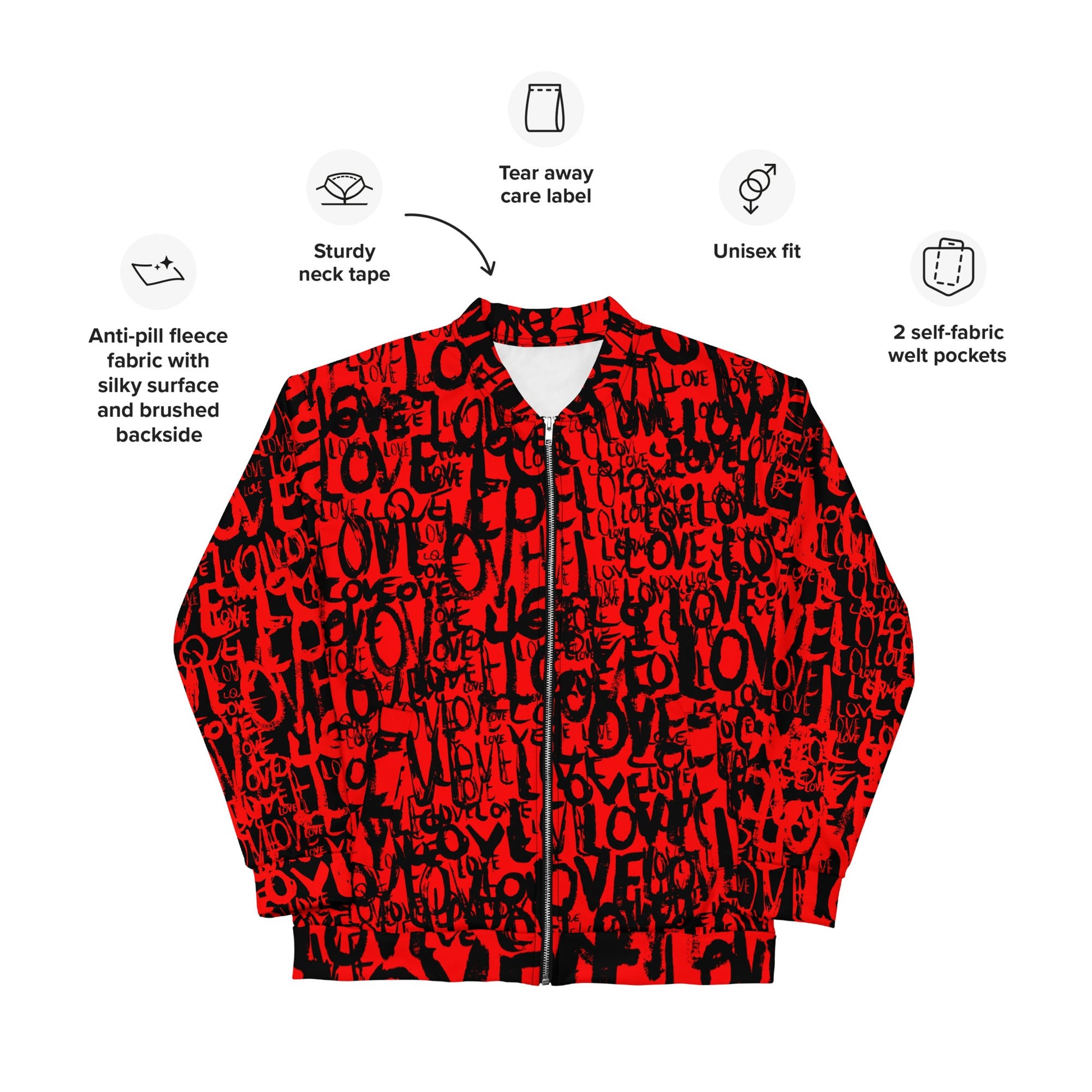 The Love Minimal - All Over Print Unisex Bomber Jacket jackets