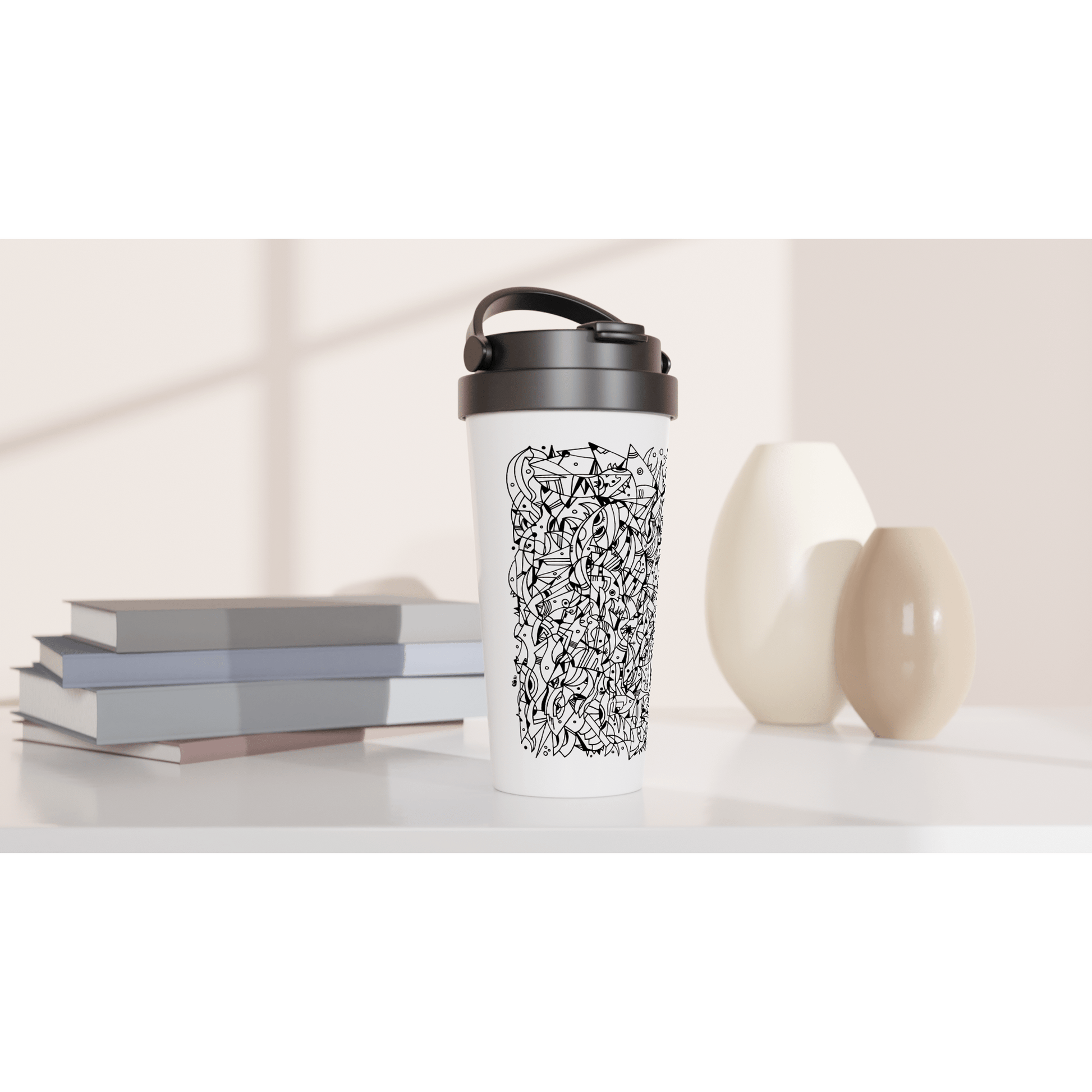 Where is my Mind? - White 15oz Stainless Steel Travel Mug Print Material