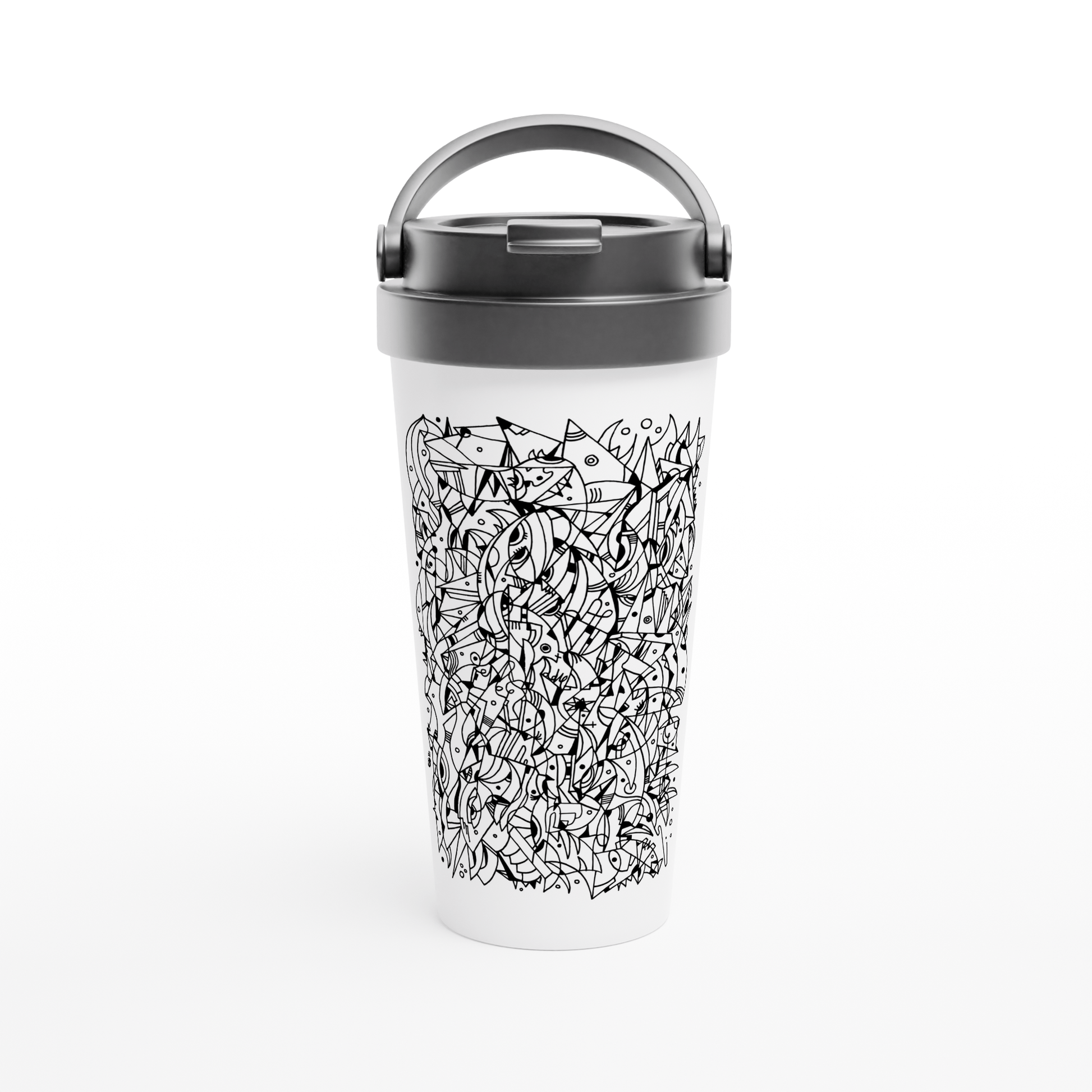 Where is my Mind? - White 15oz Stainless Steel Travel Mug Print Material