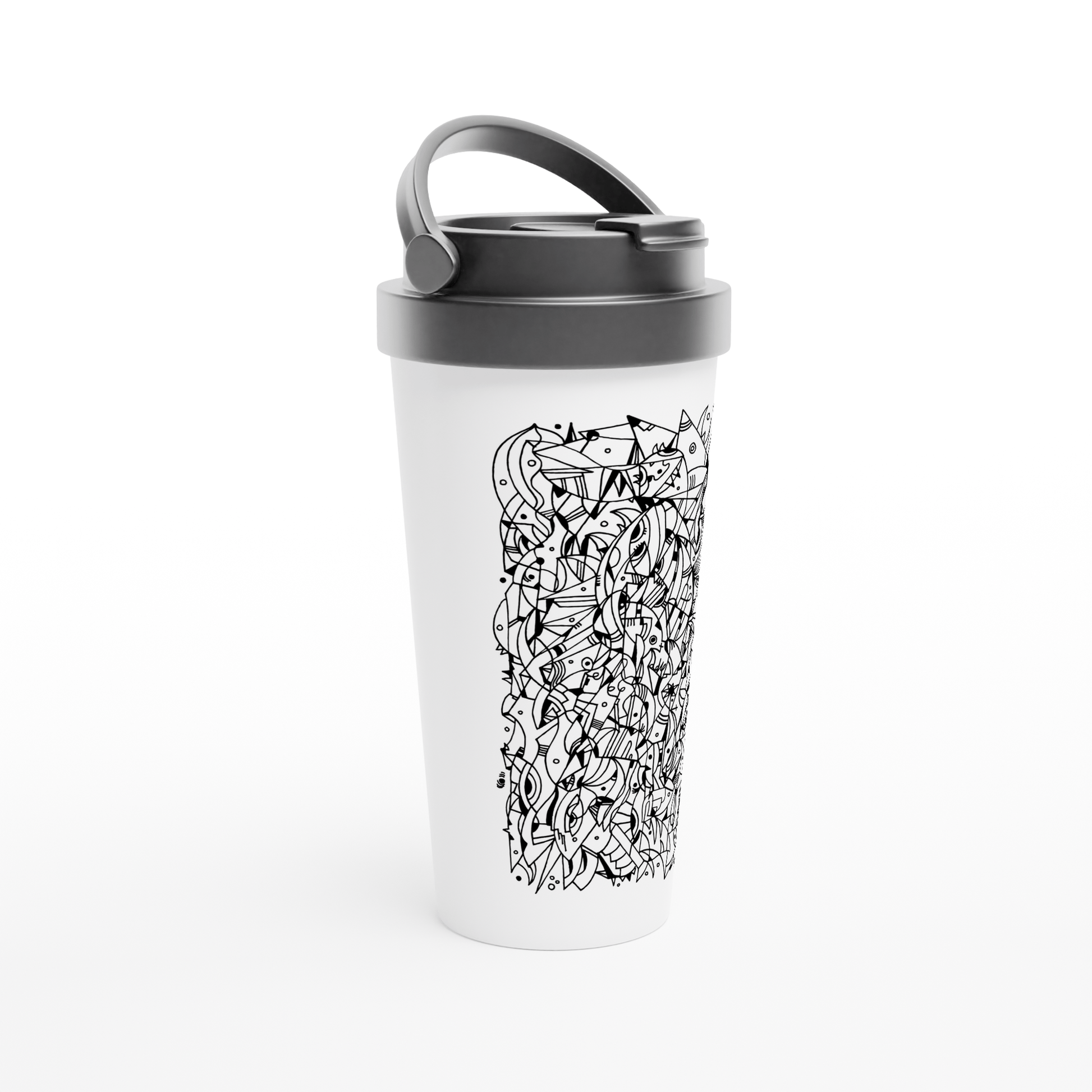 Where is my Mind? - White 15oz Stainless Steel Travel Mug Print Material