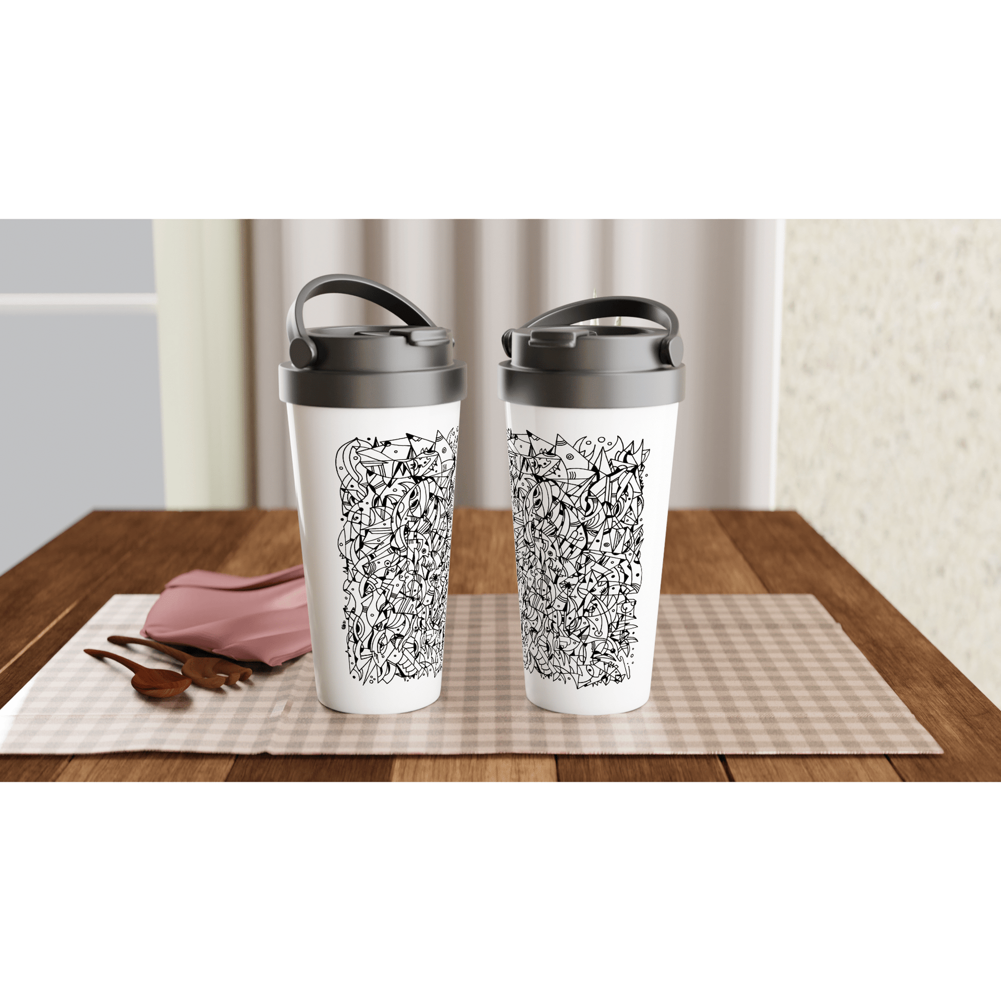 Where is my Mind? - White 15oz Stainless Steel Travel Mug Print Material